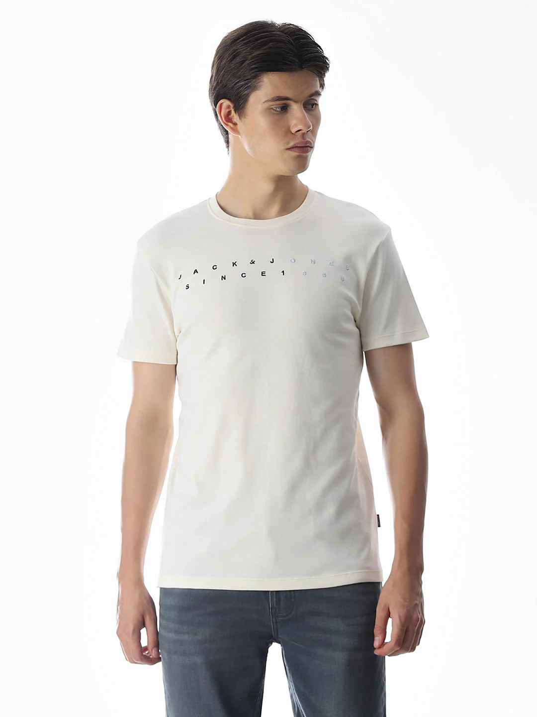Embroidered Print T-Shirt - White - Image 2