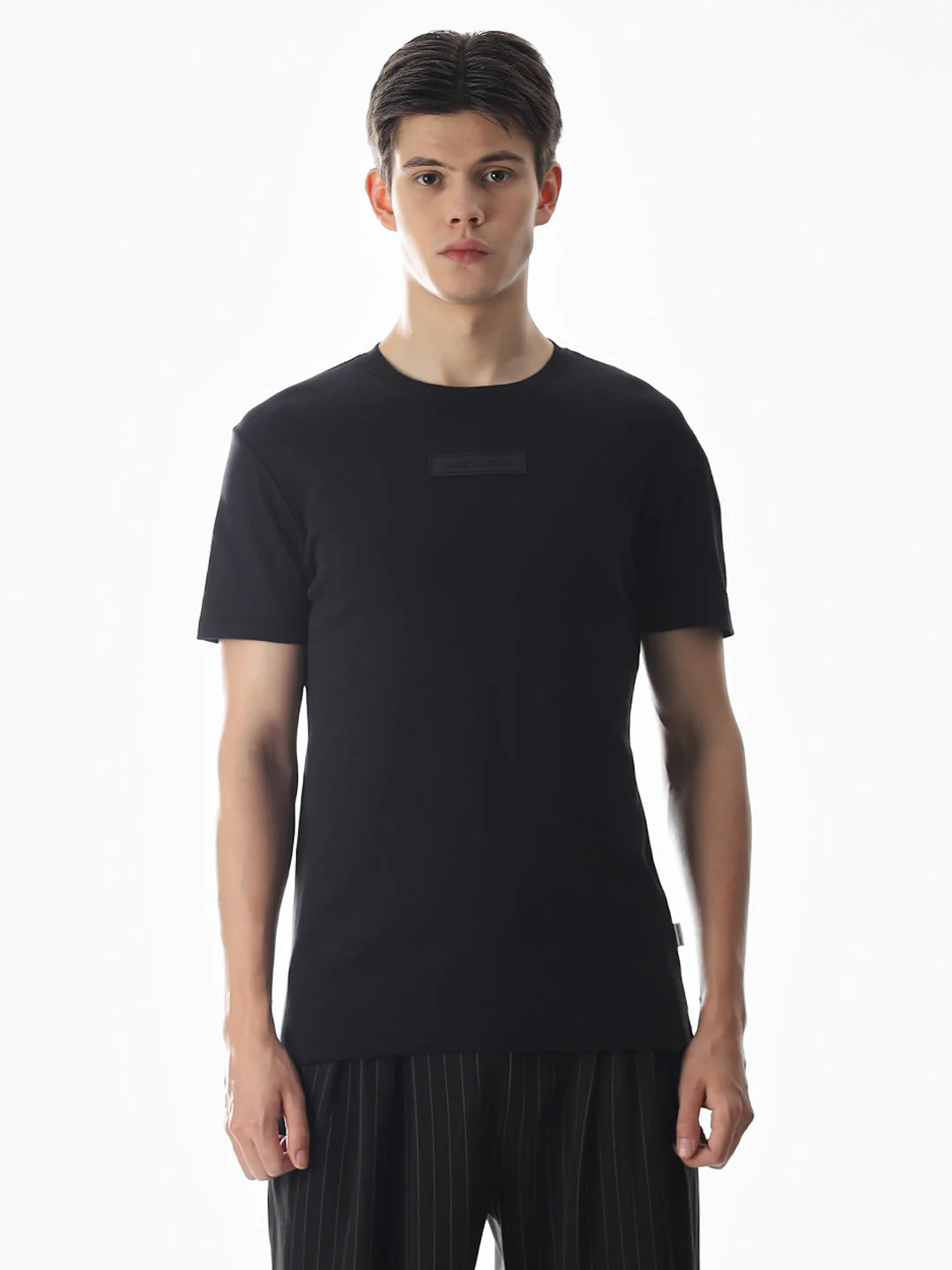 Slim Fit Crew Neck T-shirt - Black - Image 2
