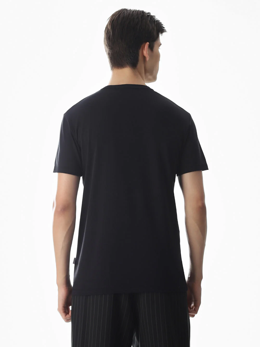 Slim Fit Crew Neck T-shirt - Black - Image 4