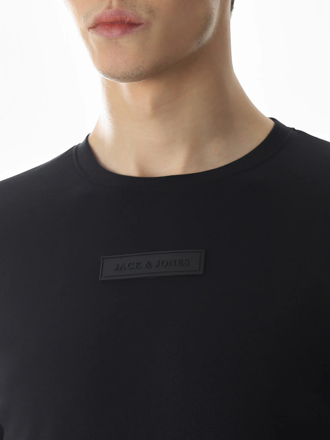 Slim Fit Crew Neck T-shirt - Black - Image 5