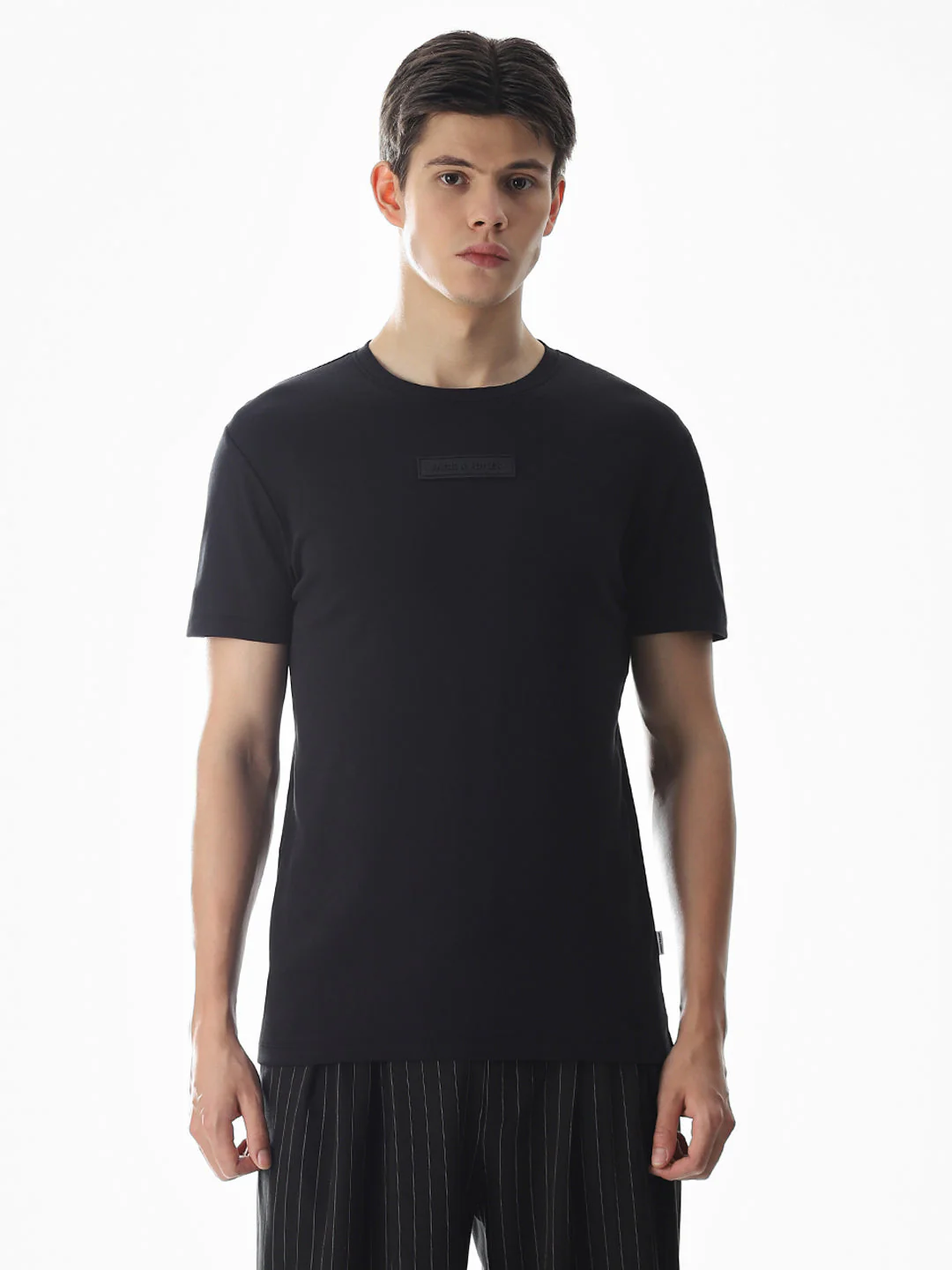 Slim Fit Crew Neck T-shirt - Black - Image 8