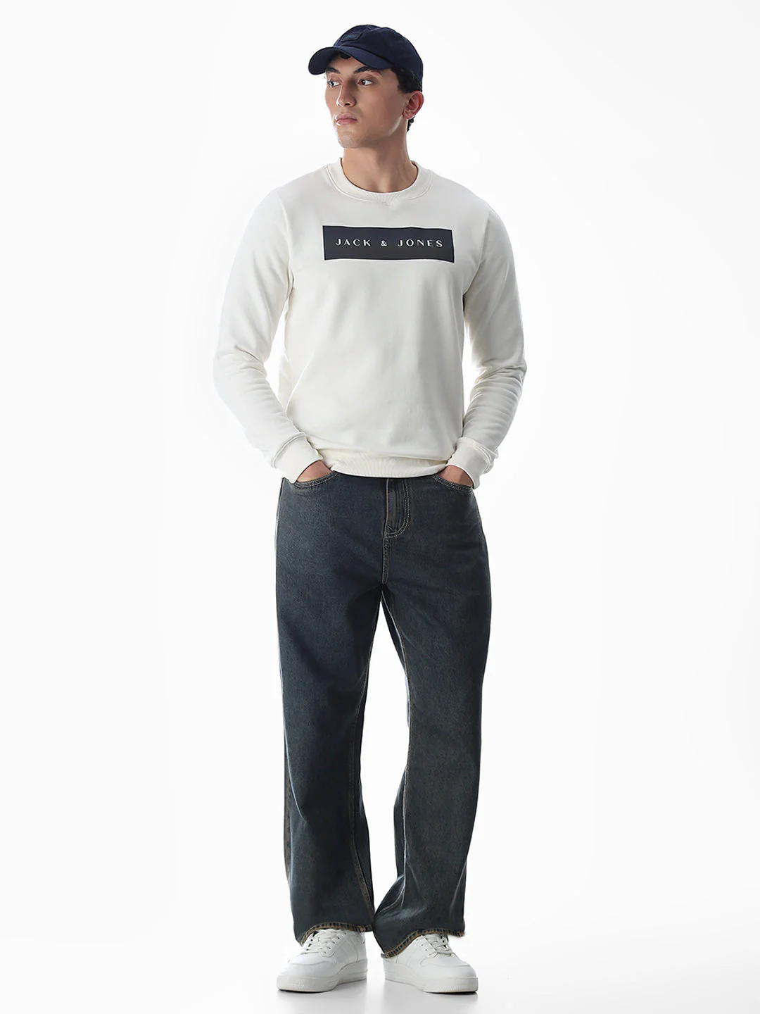 White Printed Regular Fit Sweatshirt - Image 6