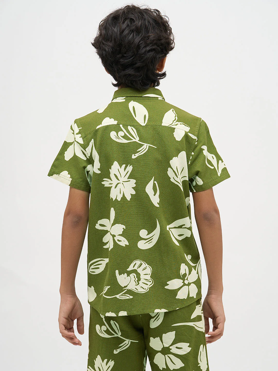 Boys Green Printed Shirt - Image 9