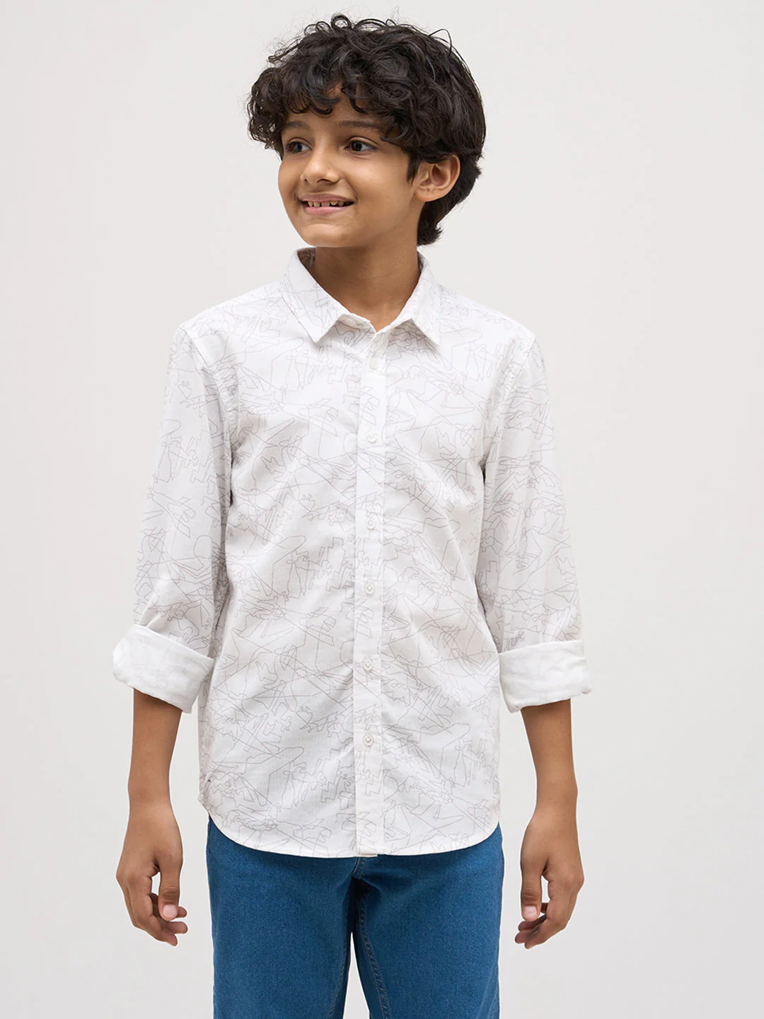Boys Printed Cotton Shirt - Image 2
