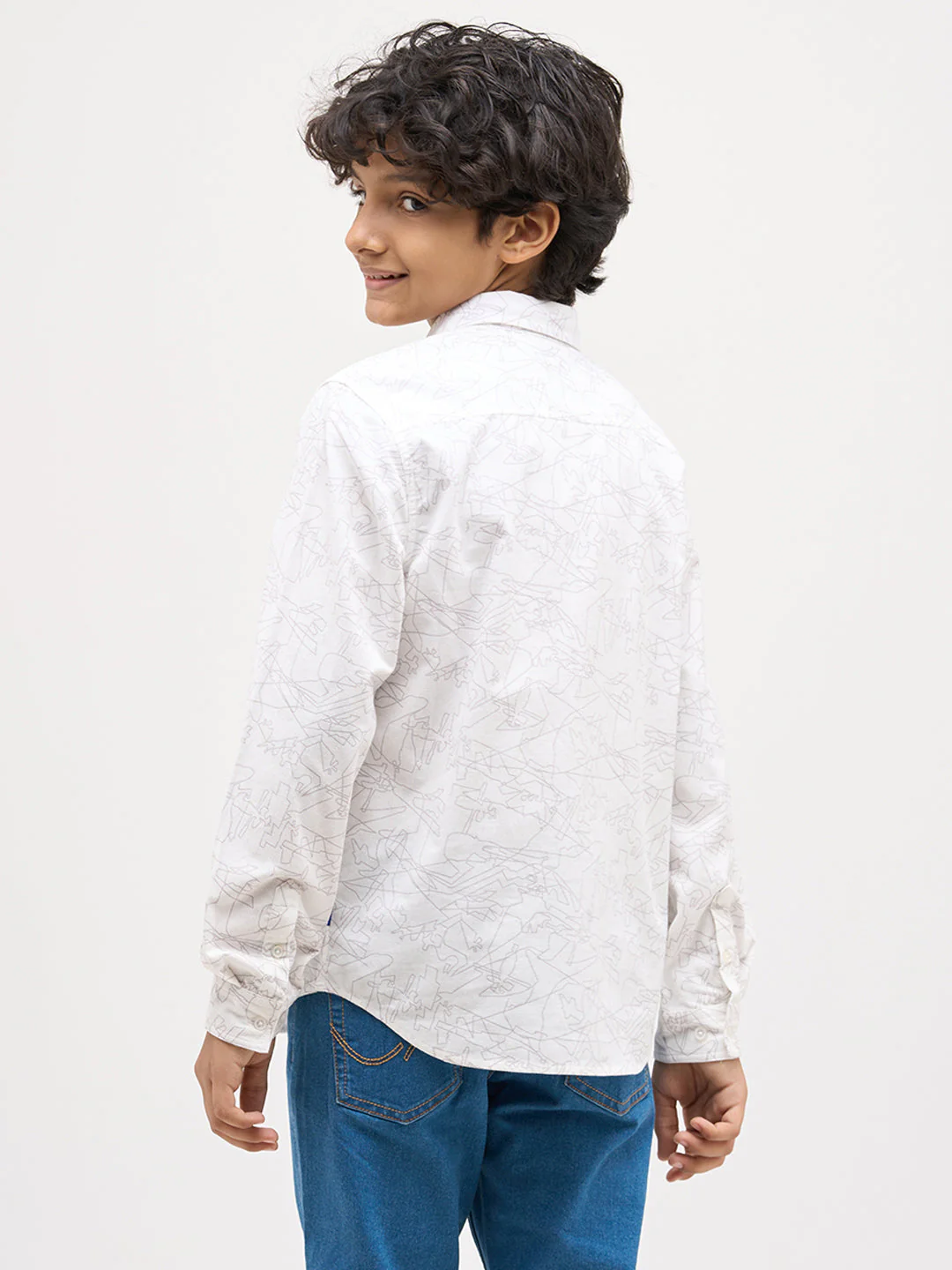 Boys Printed Cotton Shirt - Image 4