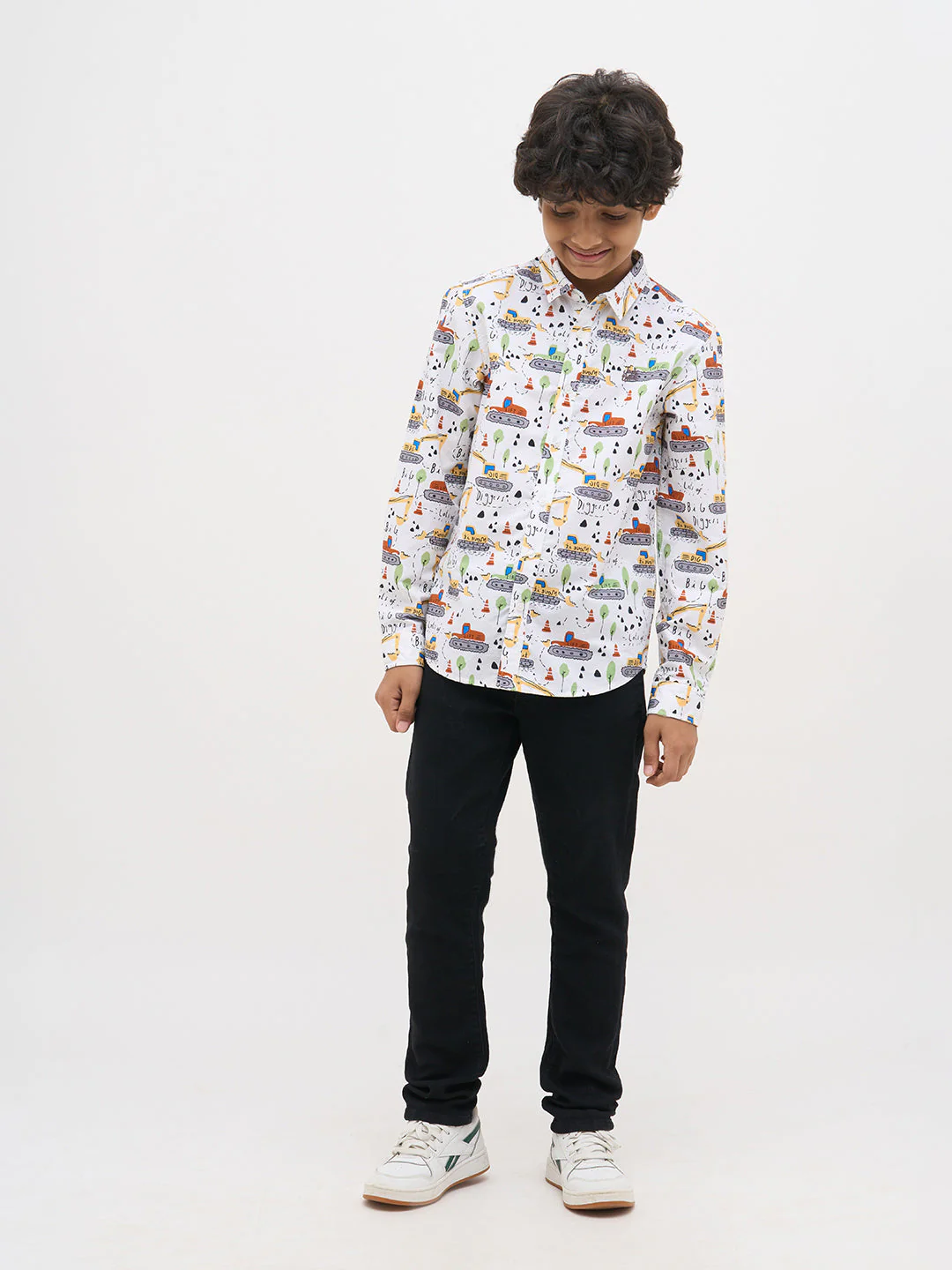 White Printed Cotton Shirt - Image 5