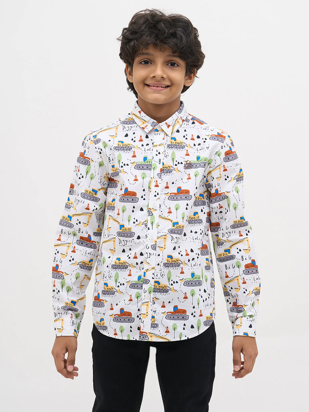 White Printed Cotton Shirt - Image 8