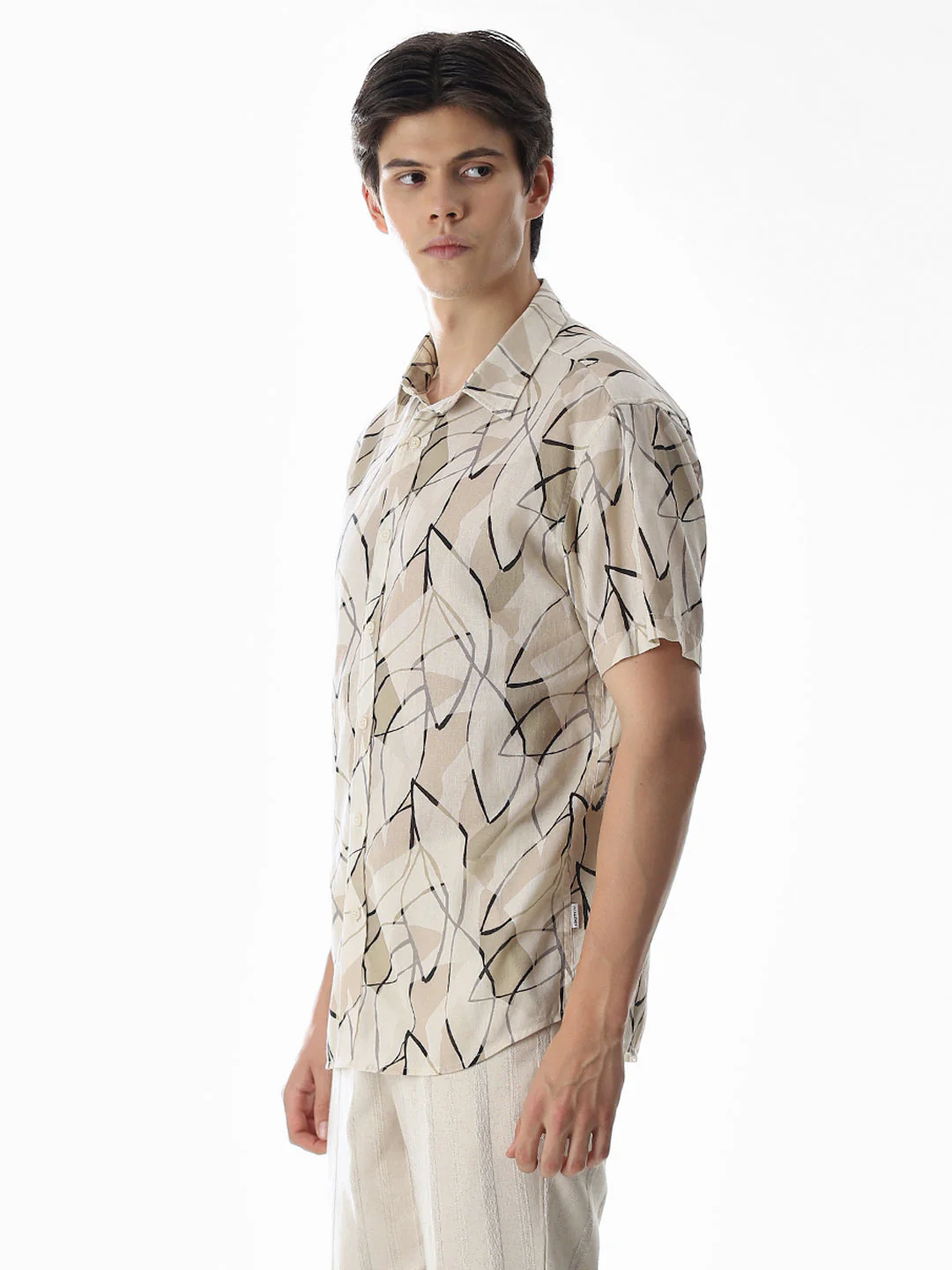 Linen Blend Printed Shirt - Image 3
