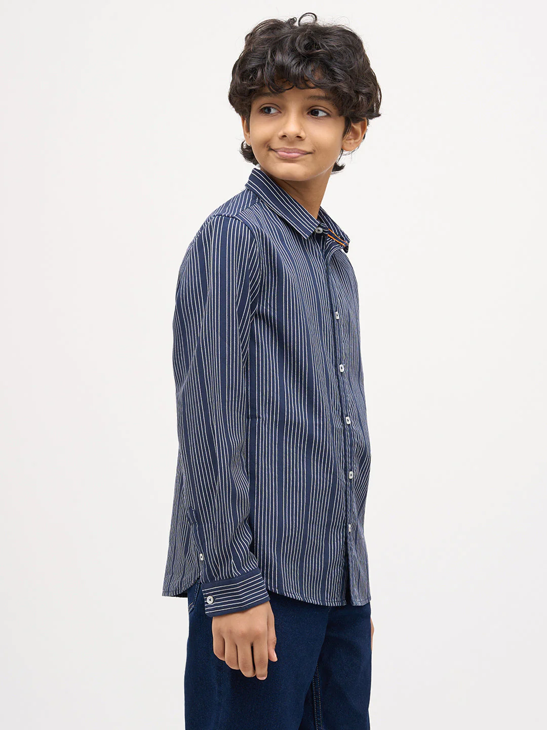 Boys Dobby Striped Cotton Shirt - Image 3