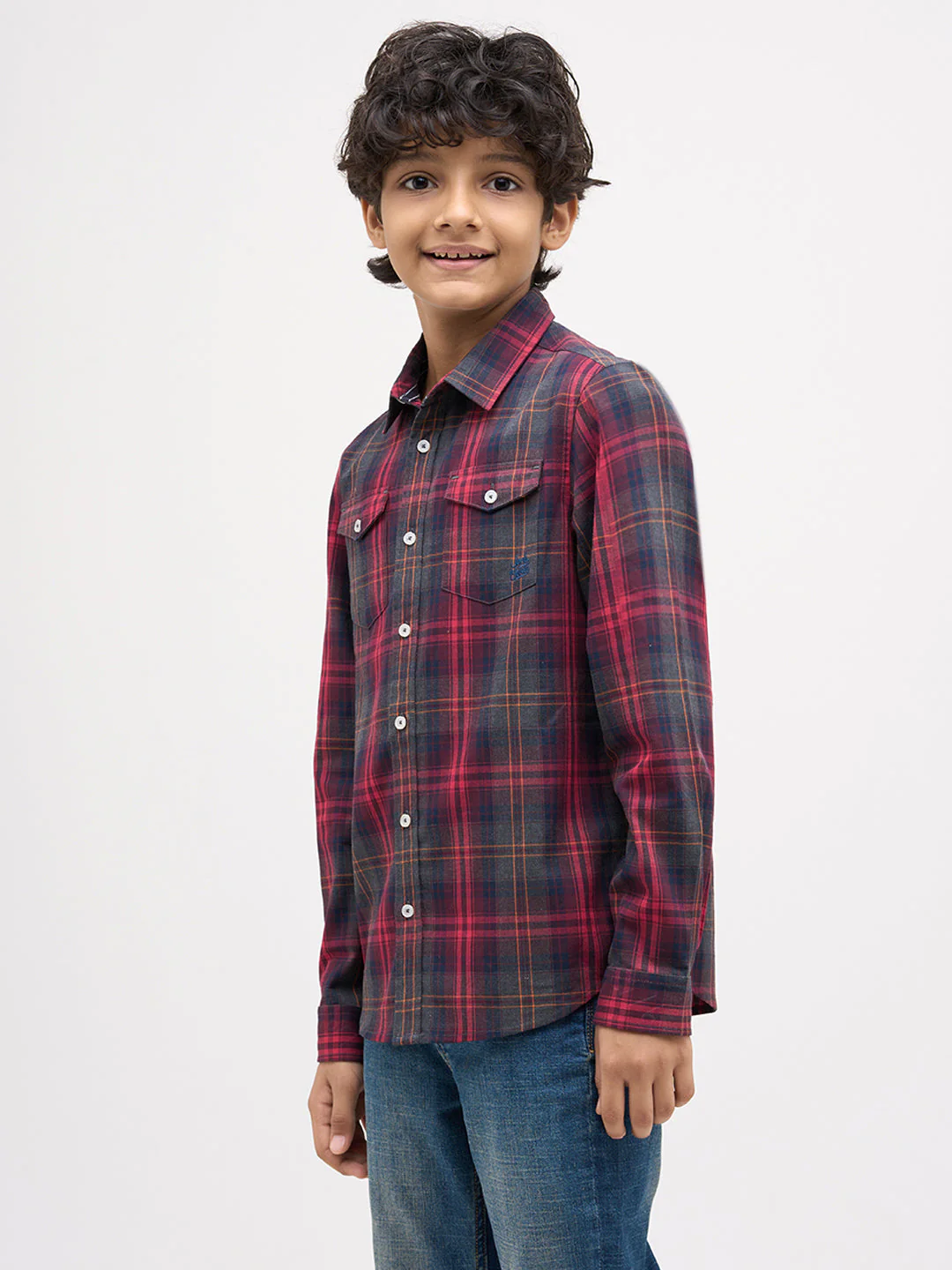 Boys Check Cotton Shirt - Image 3