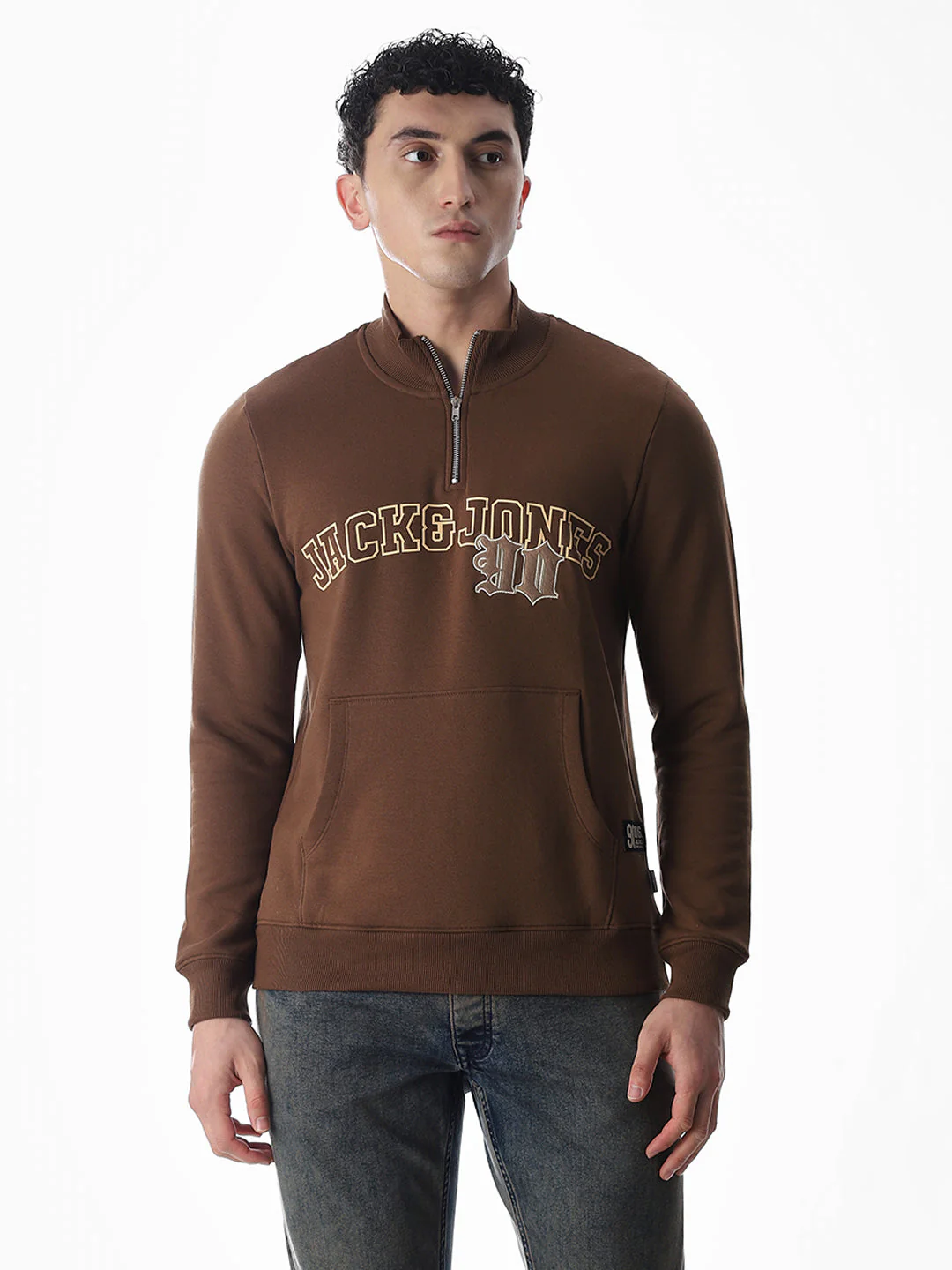 Brown Embroidered Print Sweatshirt - Image 2