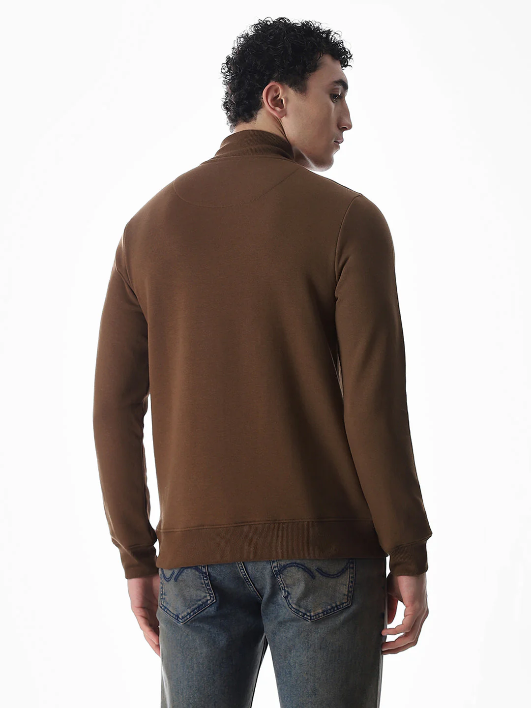 Brown Embroidered Print Sweatshirt - Image 4