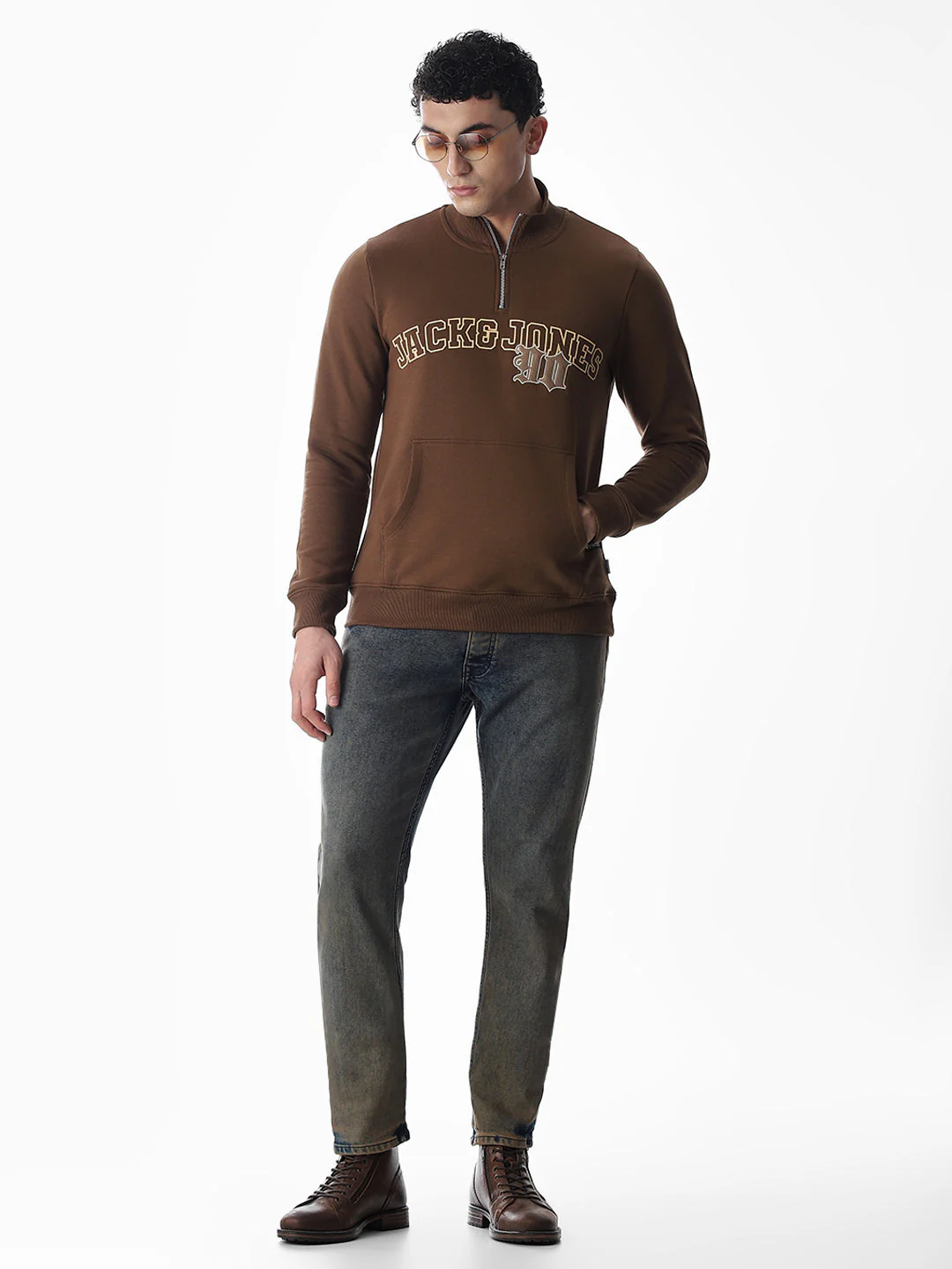 Brown Embroidered Print Sweatshirt - Image 6