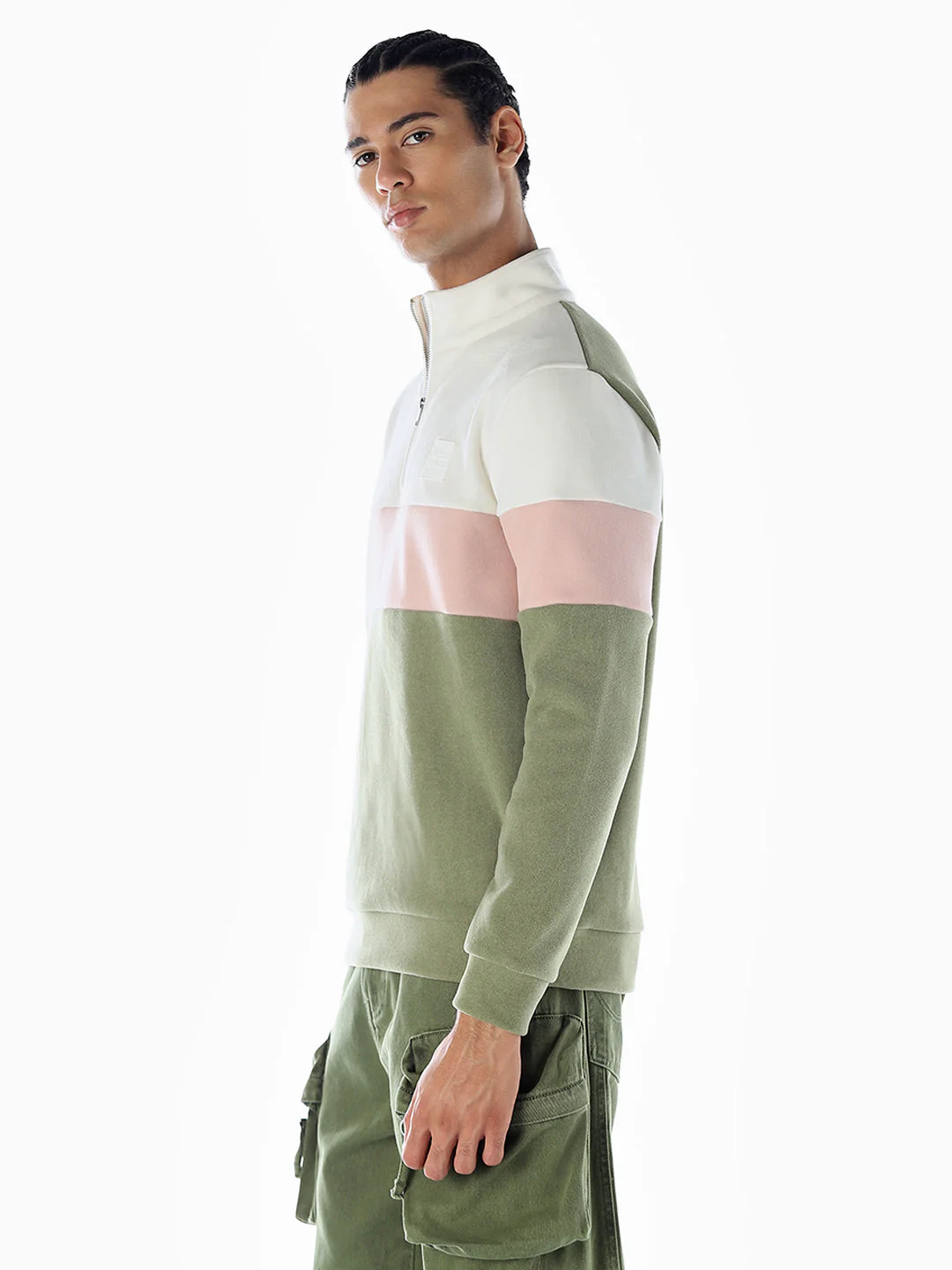 High Neck Colourblocked Sweatshirt - Image 3
