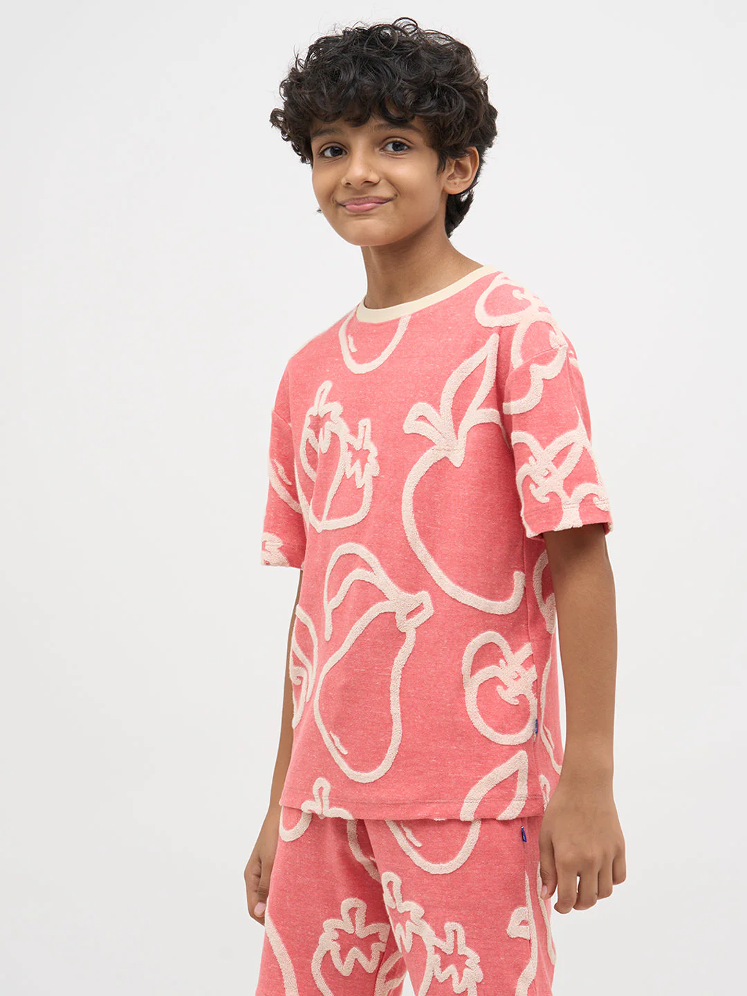 Pink Jacquard Oversized T-Shirt - Image 3