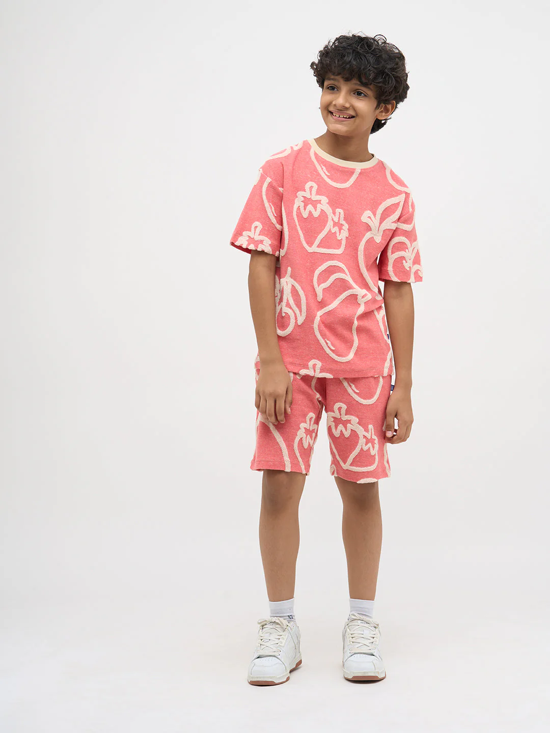 Pink Jacquard Oversized T-Shirt - Image 5