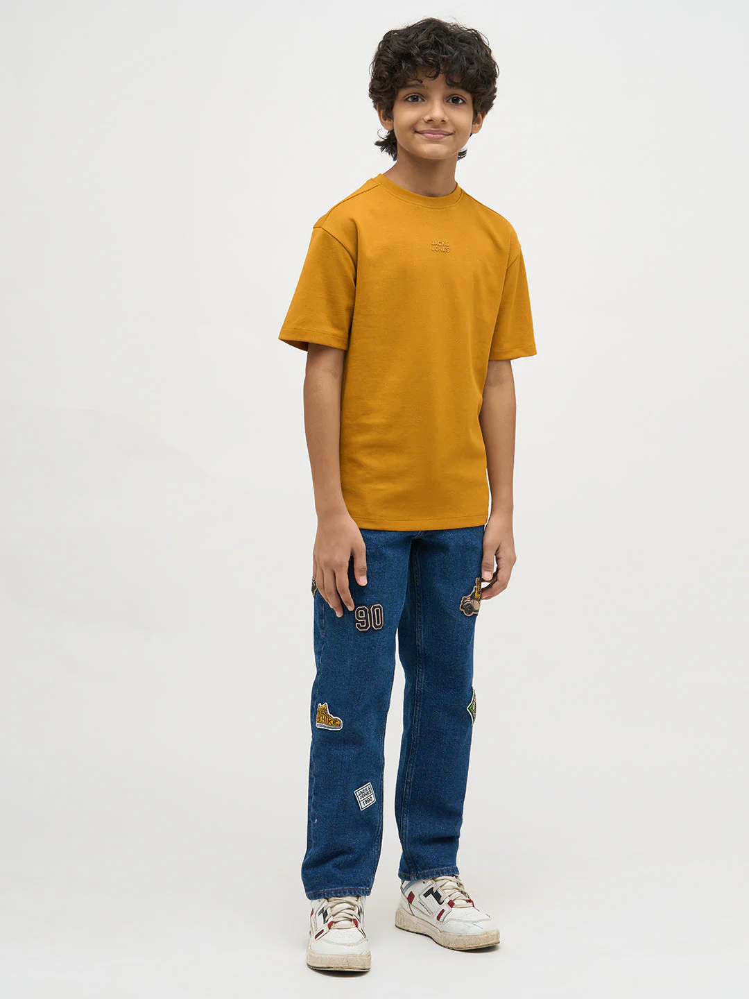 Boys Logo Text Print T-shirt - Mustard - Image 5