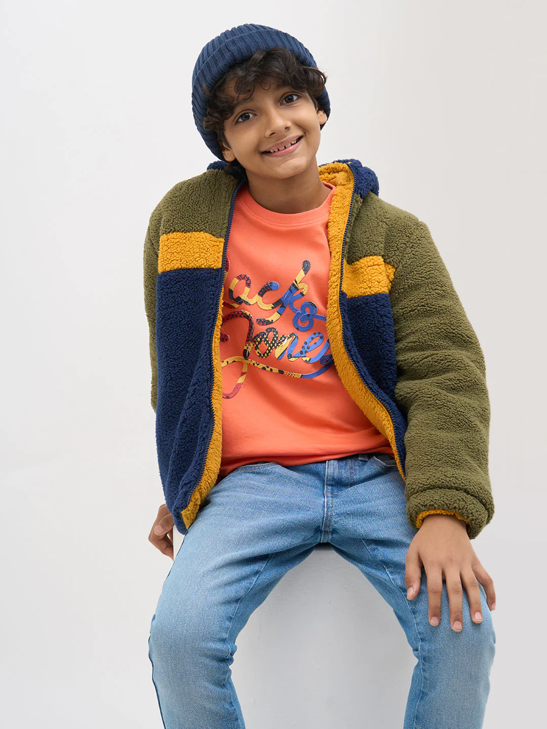 Orange Embroidered Cotton T-Shirt
