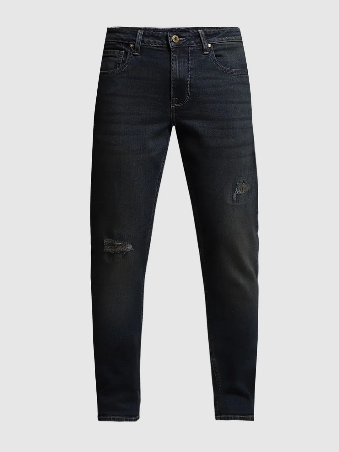 Dark Blue Distressed Glenn Slim Fit Jeans - Image 7
