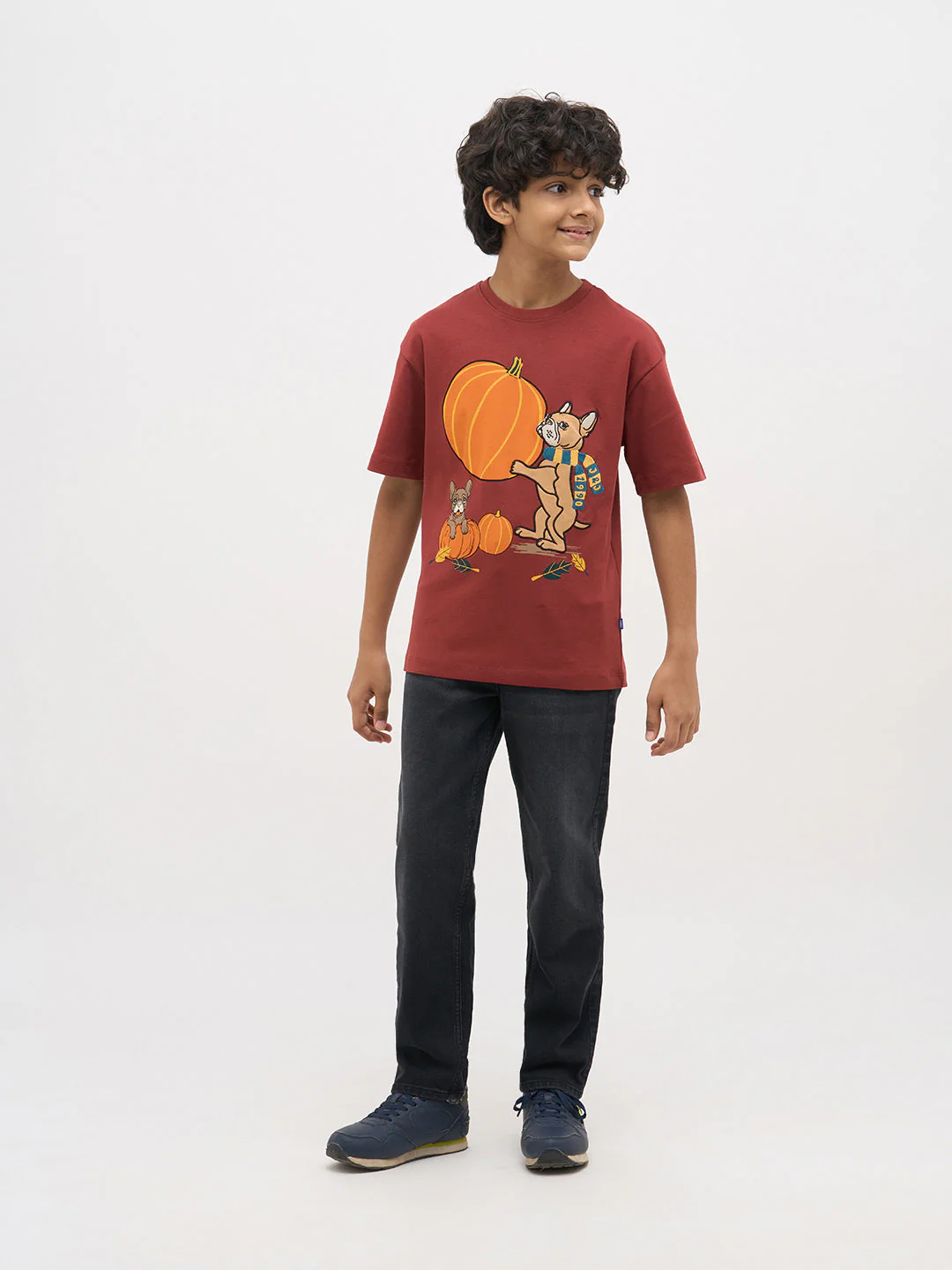 Rust Red Embroidered Print T-Shirt - Image 5
