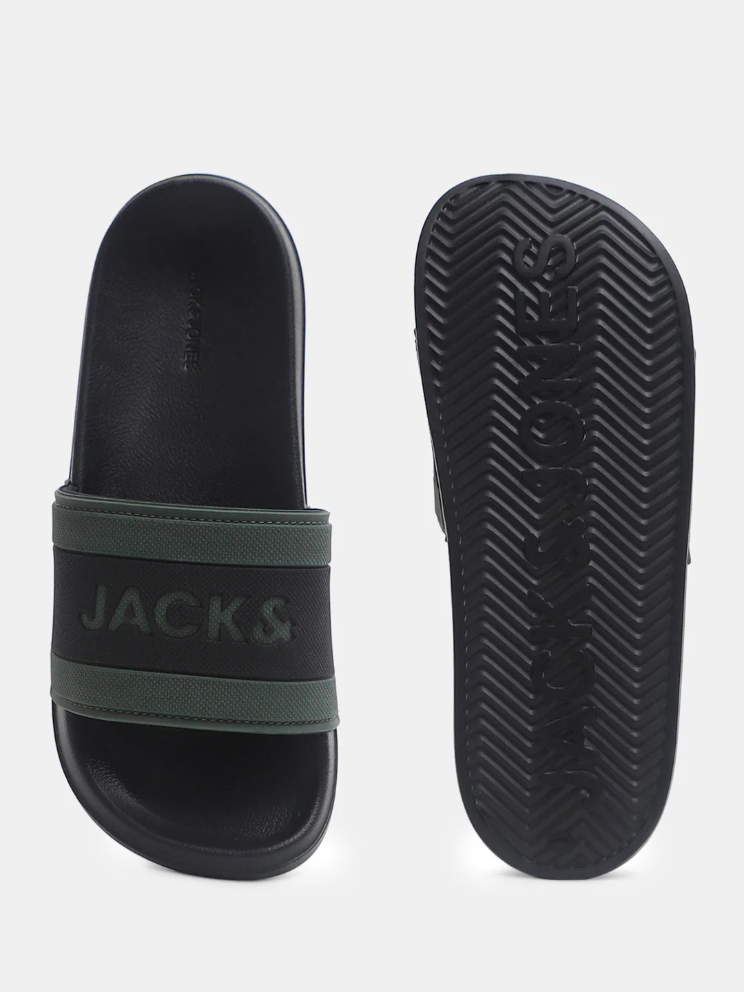 Black Logo Print Pool Sliders - Image 5