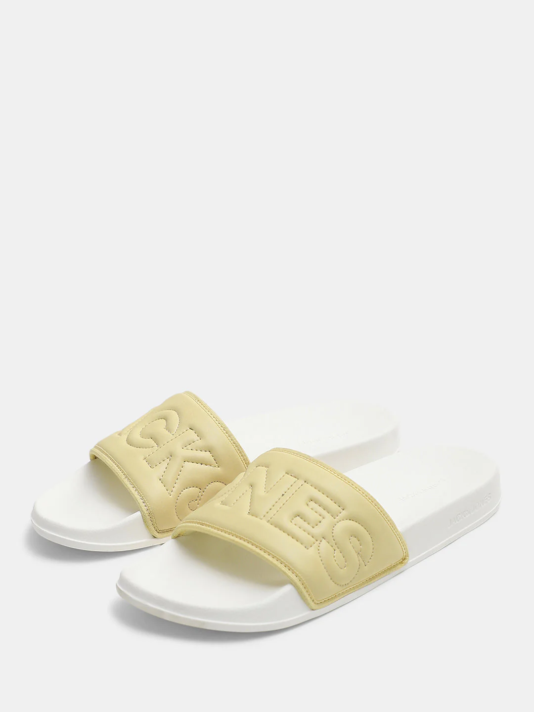 Yellow Stitch Logo Quilted Pool Sliders - Image 6