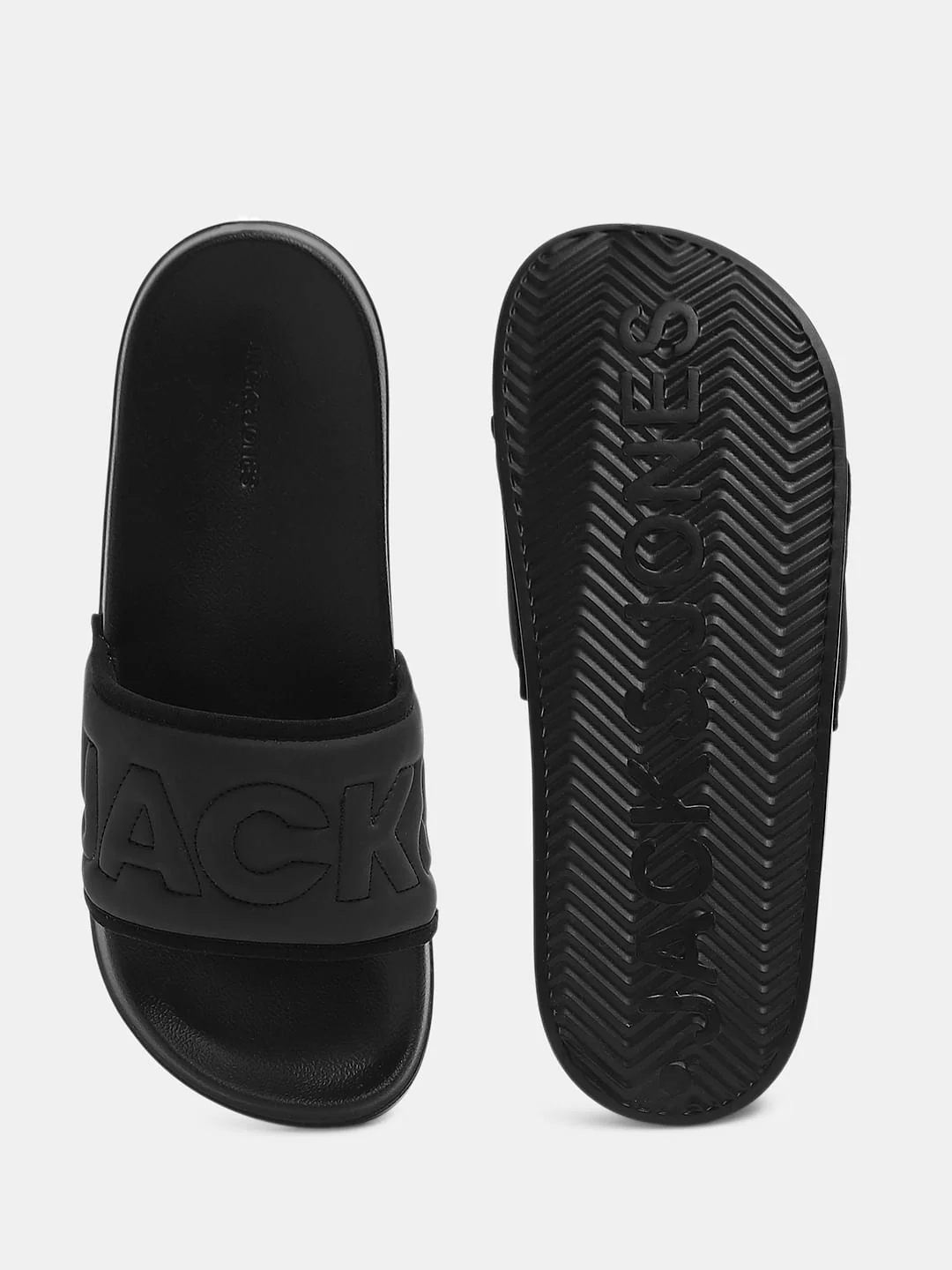 Black Quilted Logo Pool Sliders - Image 5