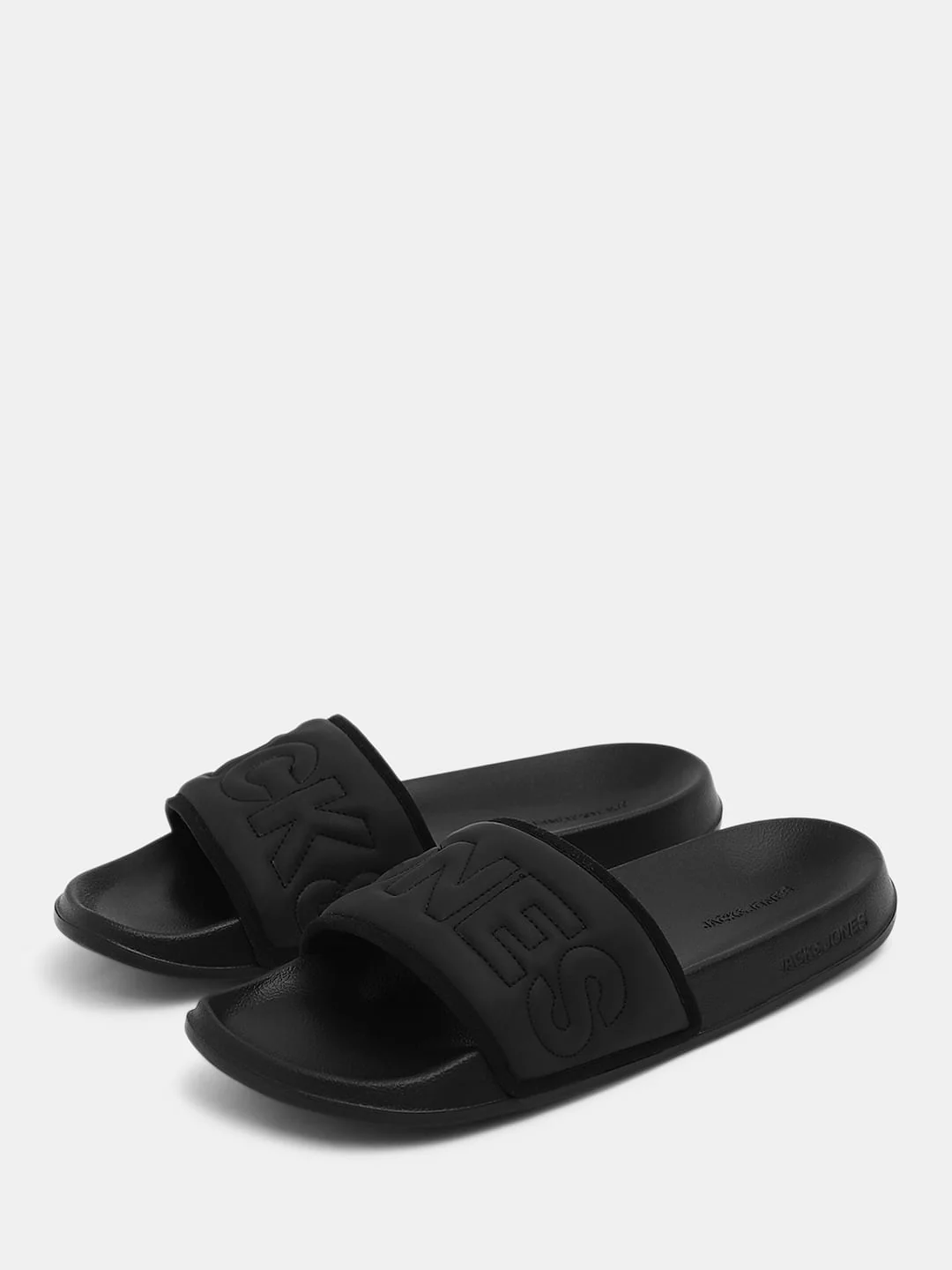 Black Quilted Logo Pool Sliders - Image 6