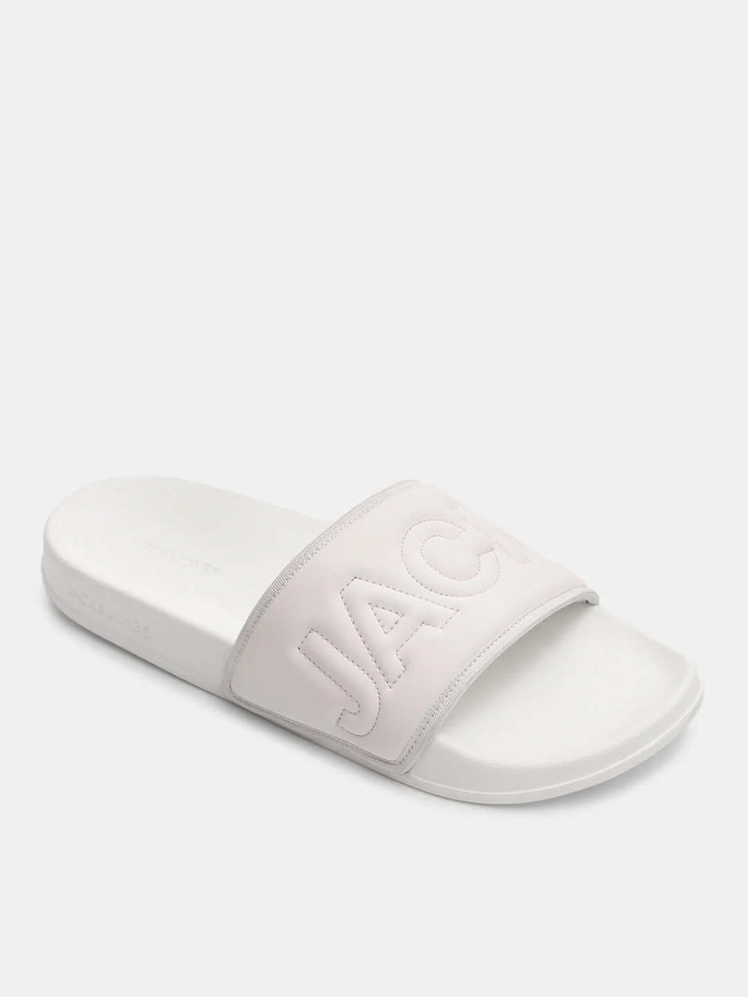 White Quilted Logo Pool Sliders - Image 4