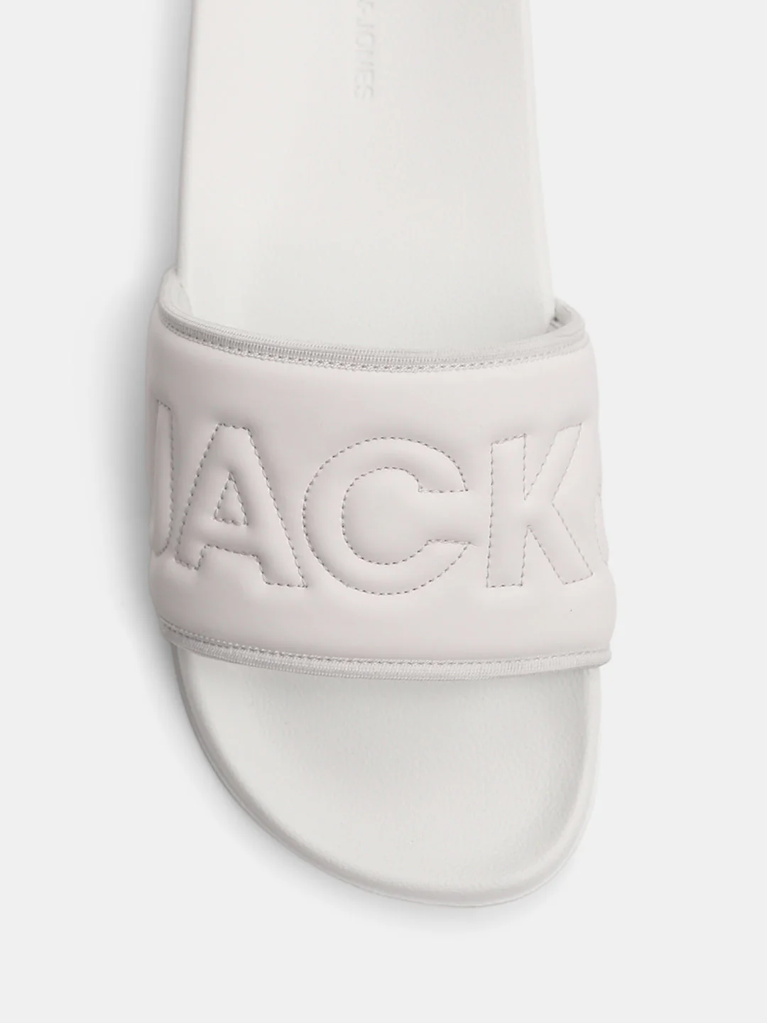 White Quilted Logo Pool Sliders - Image 7