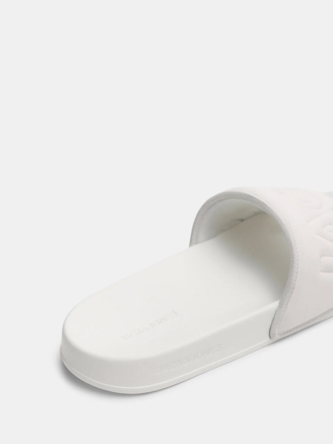 White Quilted Logo Pool Sliders - Image 8