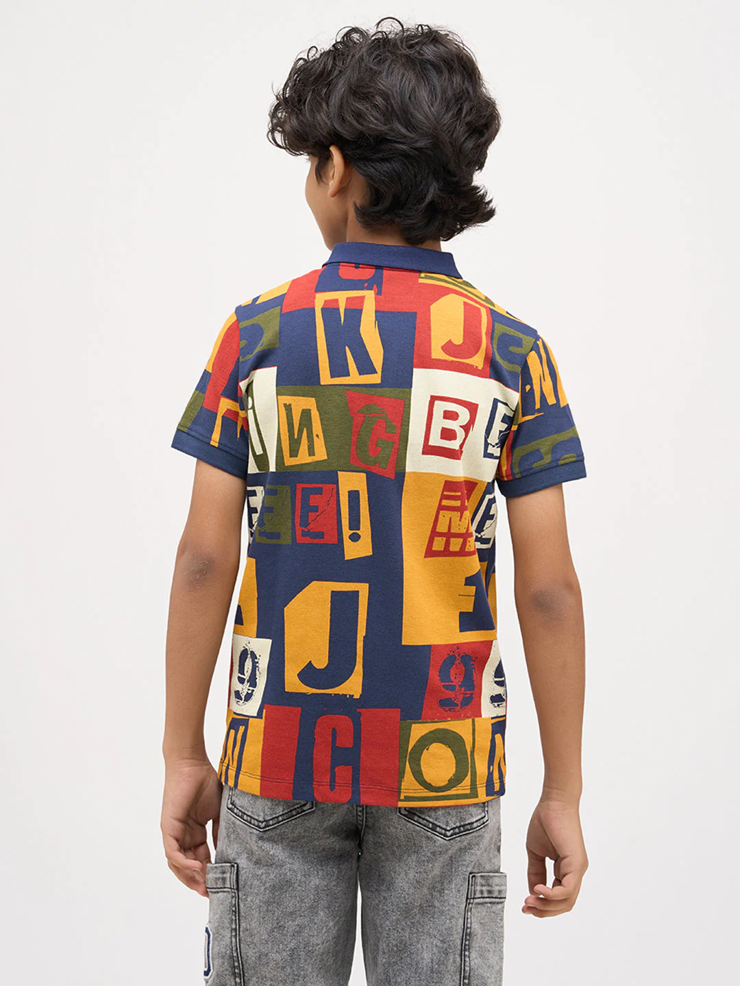 Boys Typographic Print Polo - Image 4