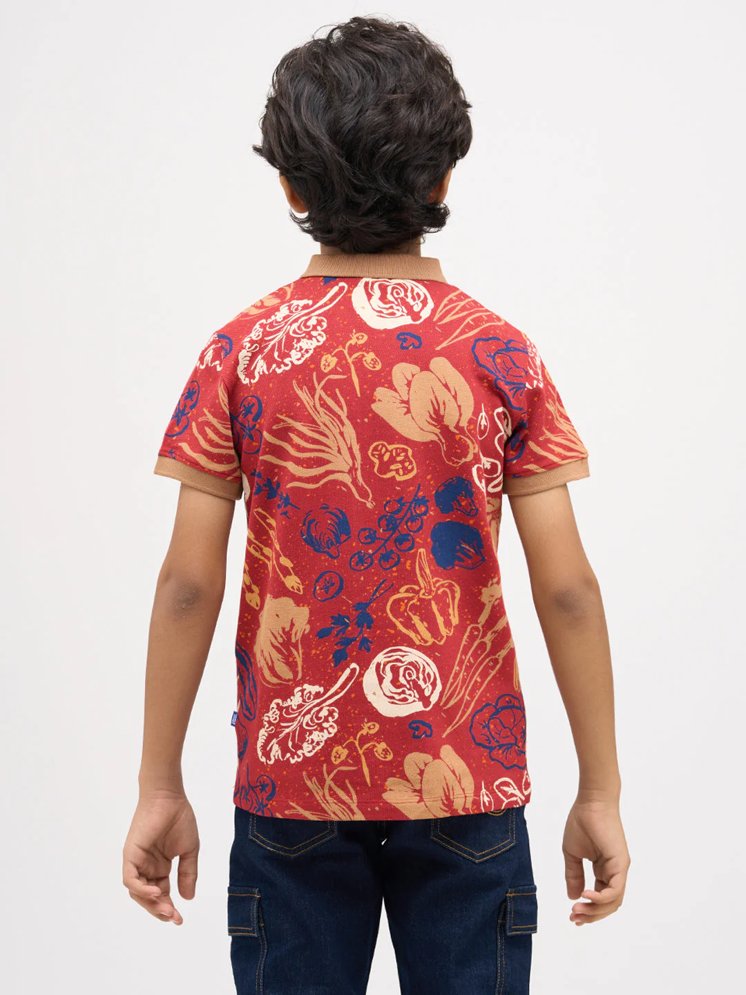 Boys Red Veggies Print Polo - Image 9