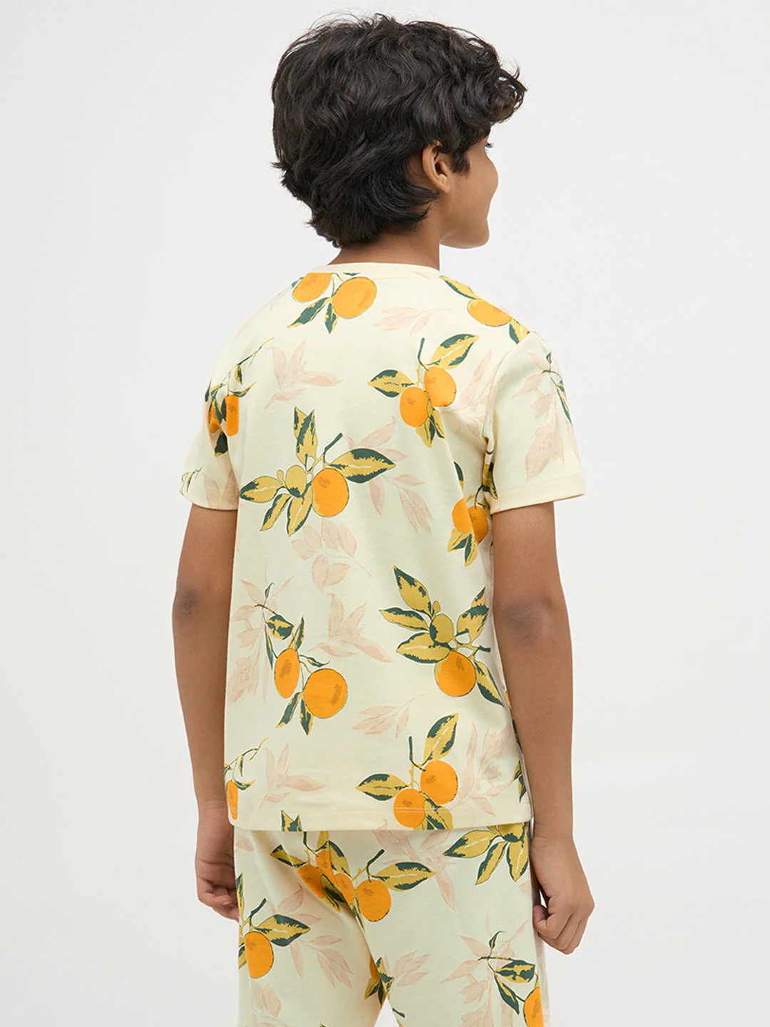 Light Yellow Printed Cotton T-Shirt - Image 4