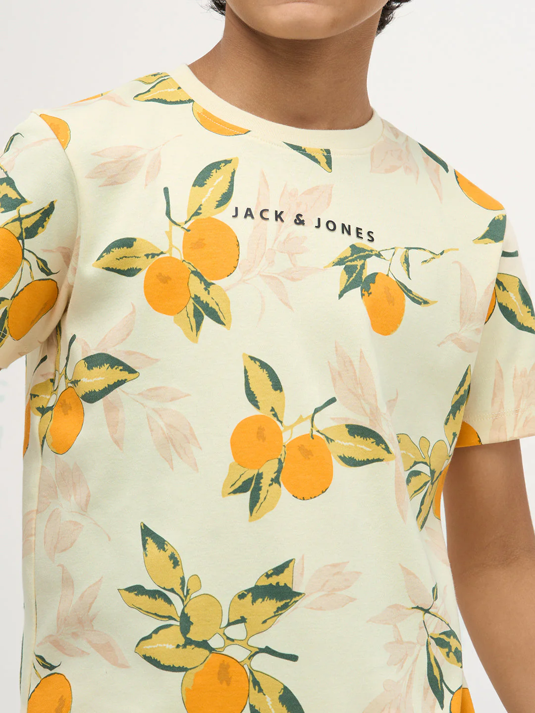 Light Yellow Printed Cotton T-Shirt - Image 6