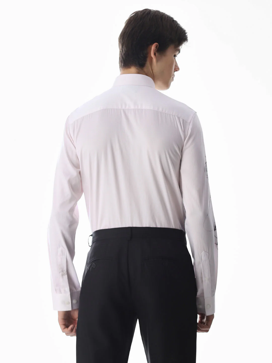 Printed Slim Fit Shirt - White - Image 4