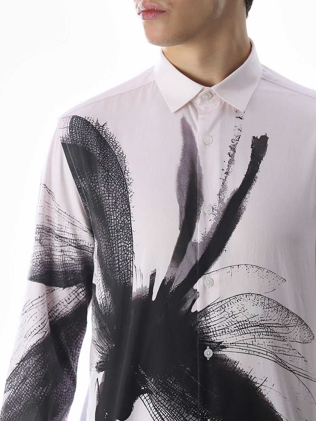 Printed Slim Fit Shirt - White - Image 5