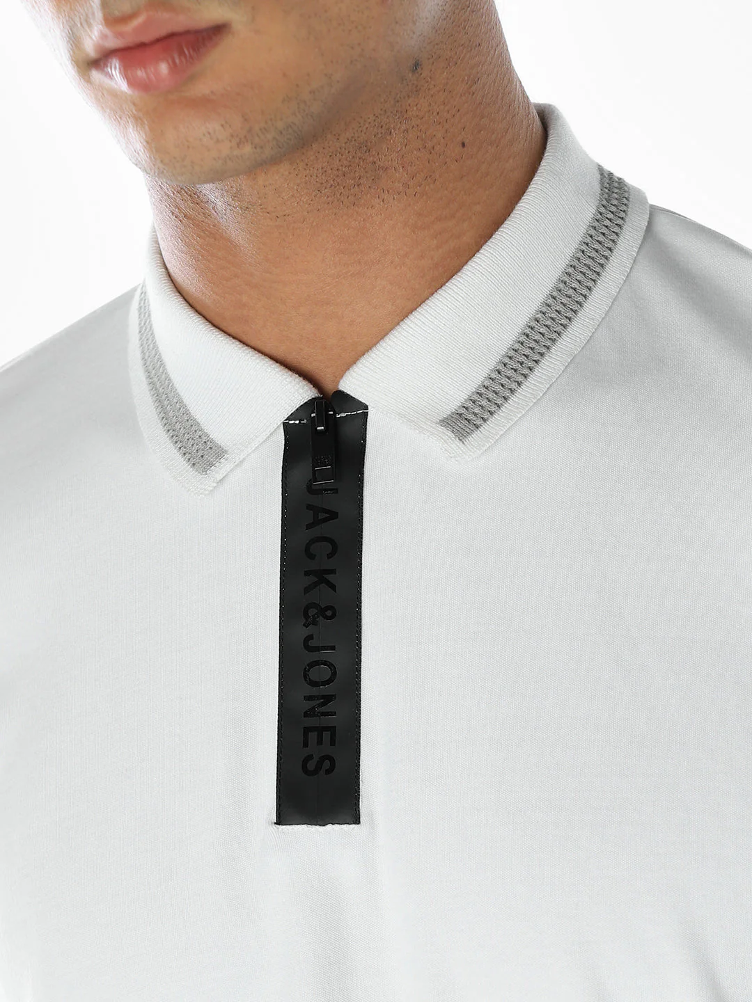 Logo Print Zipped Polo - Image 5