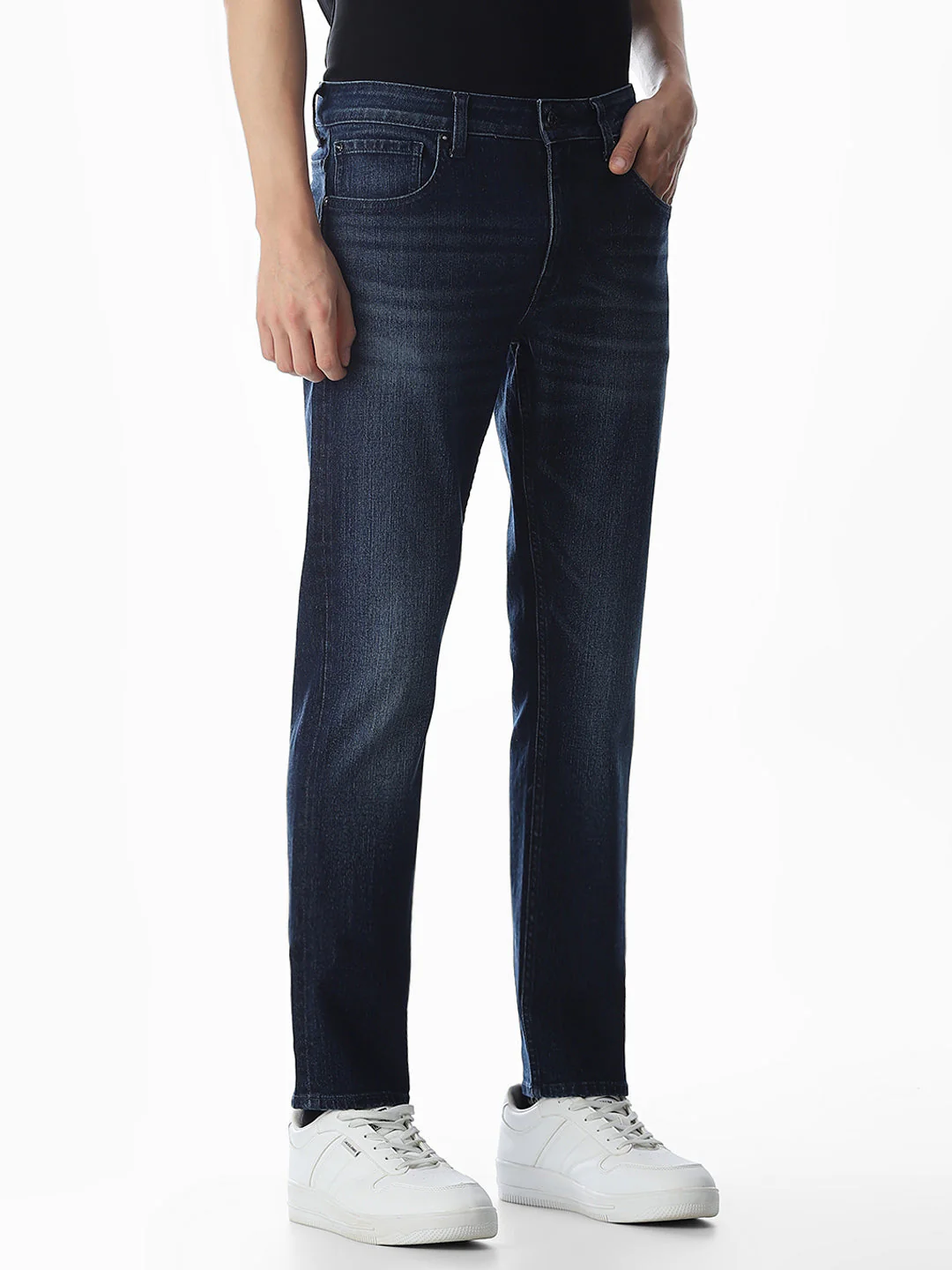 5 Pocket Glenn Slim Fit Jeans - Dark Blue - Image 2