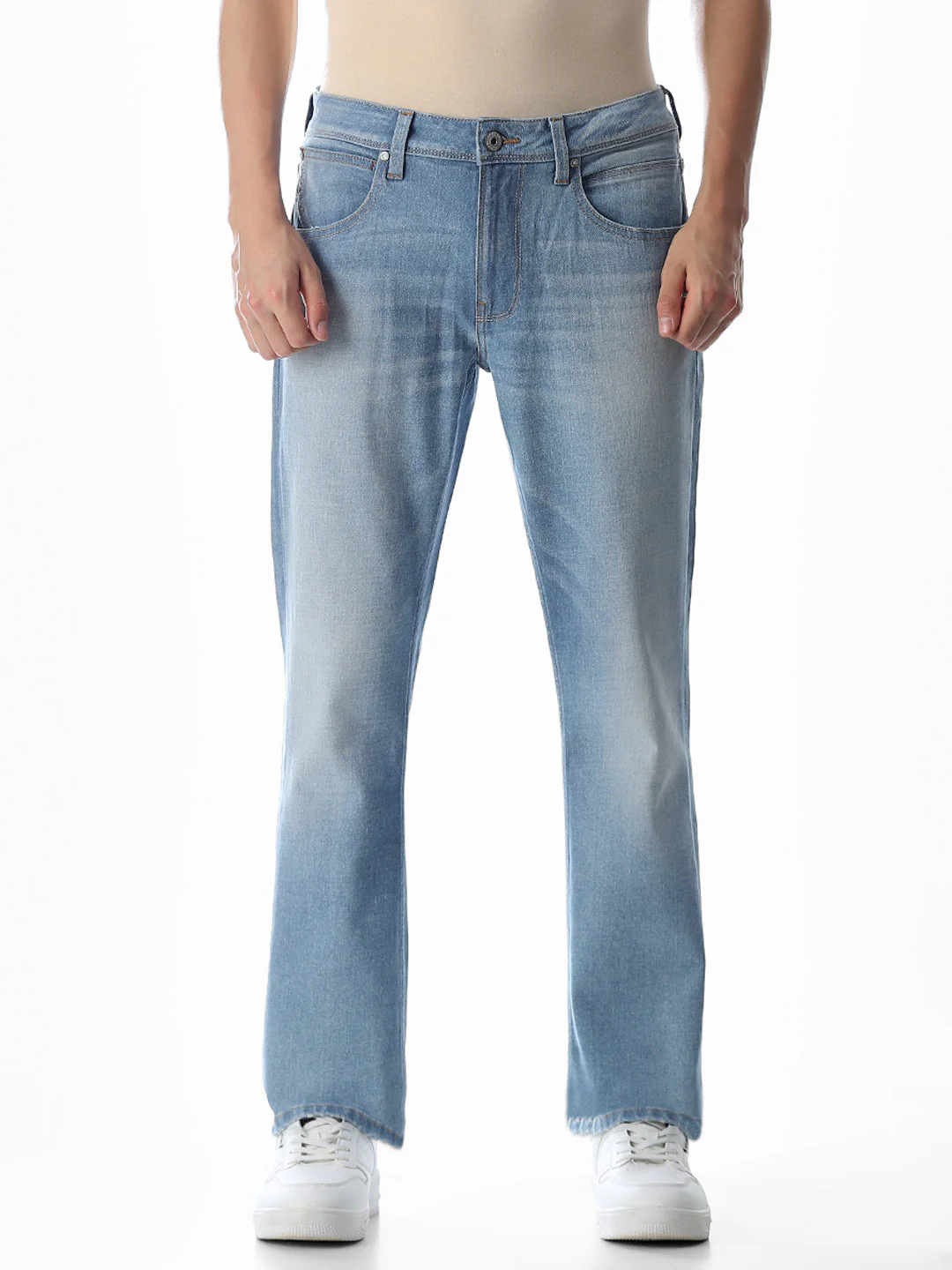 Light Blue Washed Clark Regular Fit Jeans - Image 8