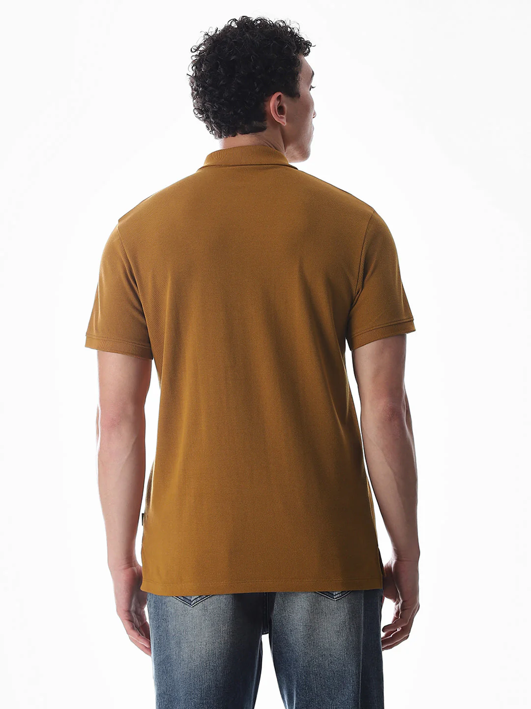 Button Placket Polo - Brown - Image 4