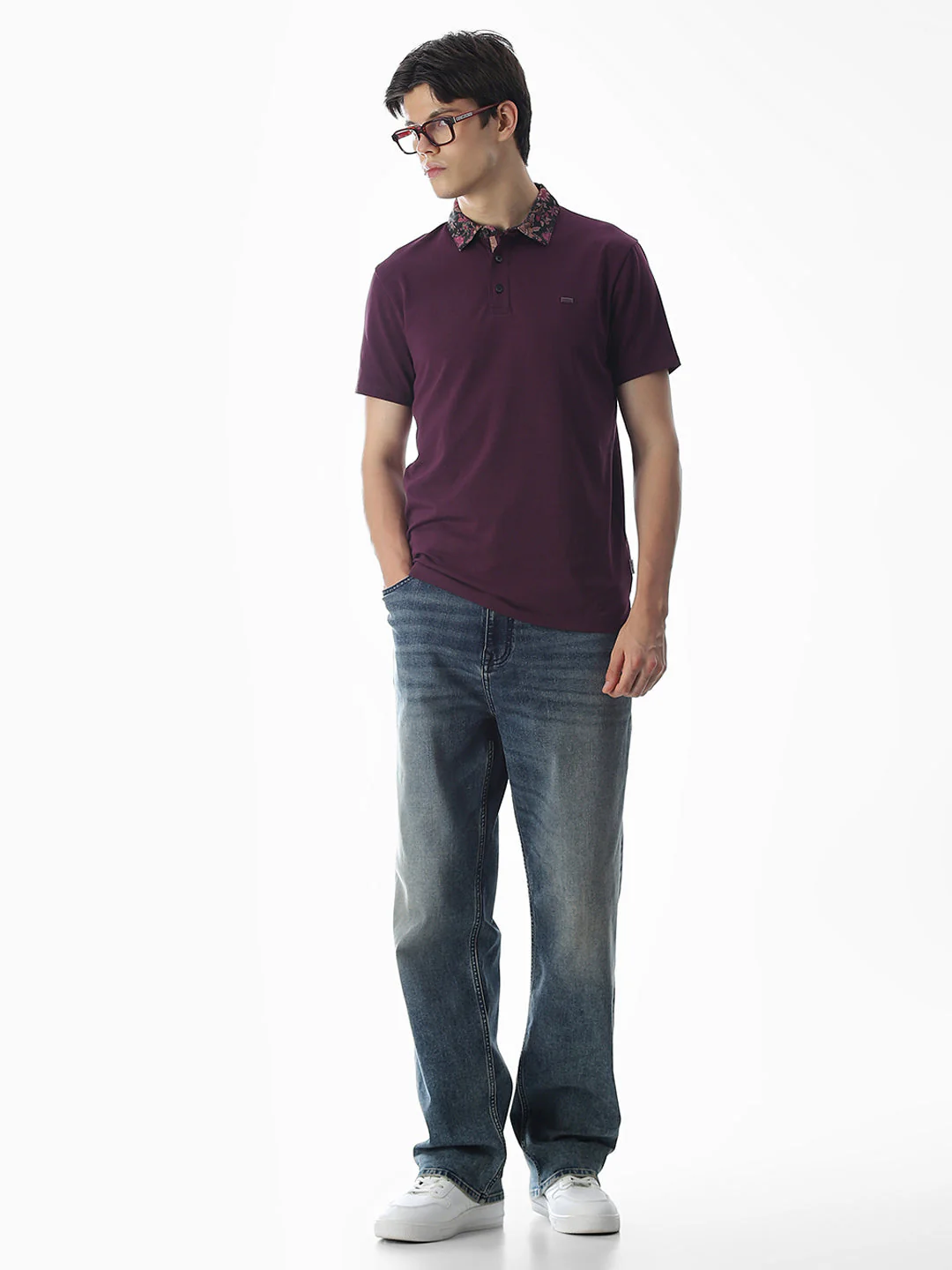 Printed Collar Regular Fit Polo - Image 6