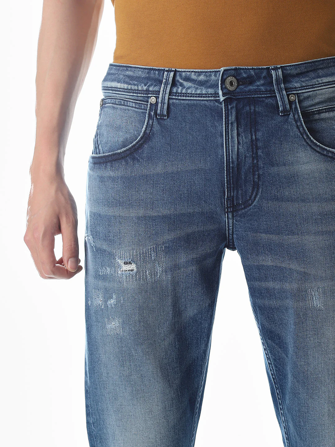 Distressed Glenn Slim Fit Jeans - Blue - Image 4