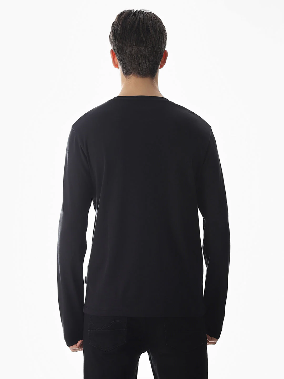 Logo Print Full Sleeves T-shirt - Black - Image 9