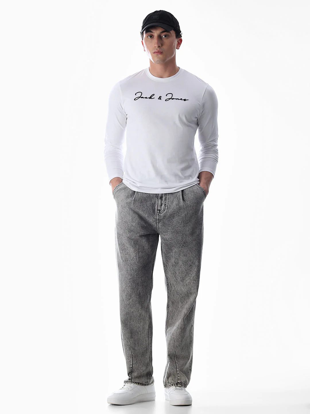 Logo Print Full Sleeves T-shirt - White - Image 6