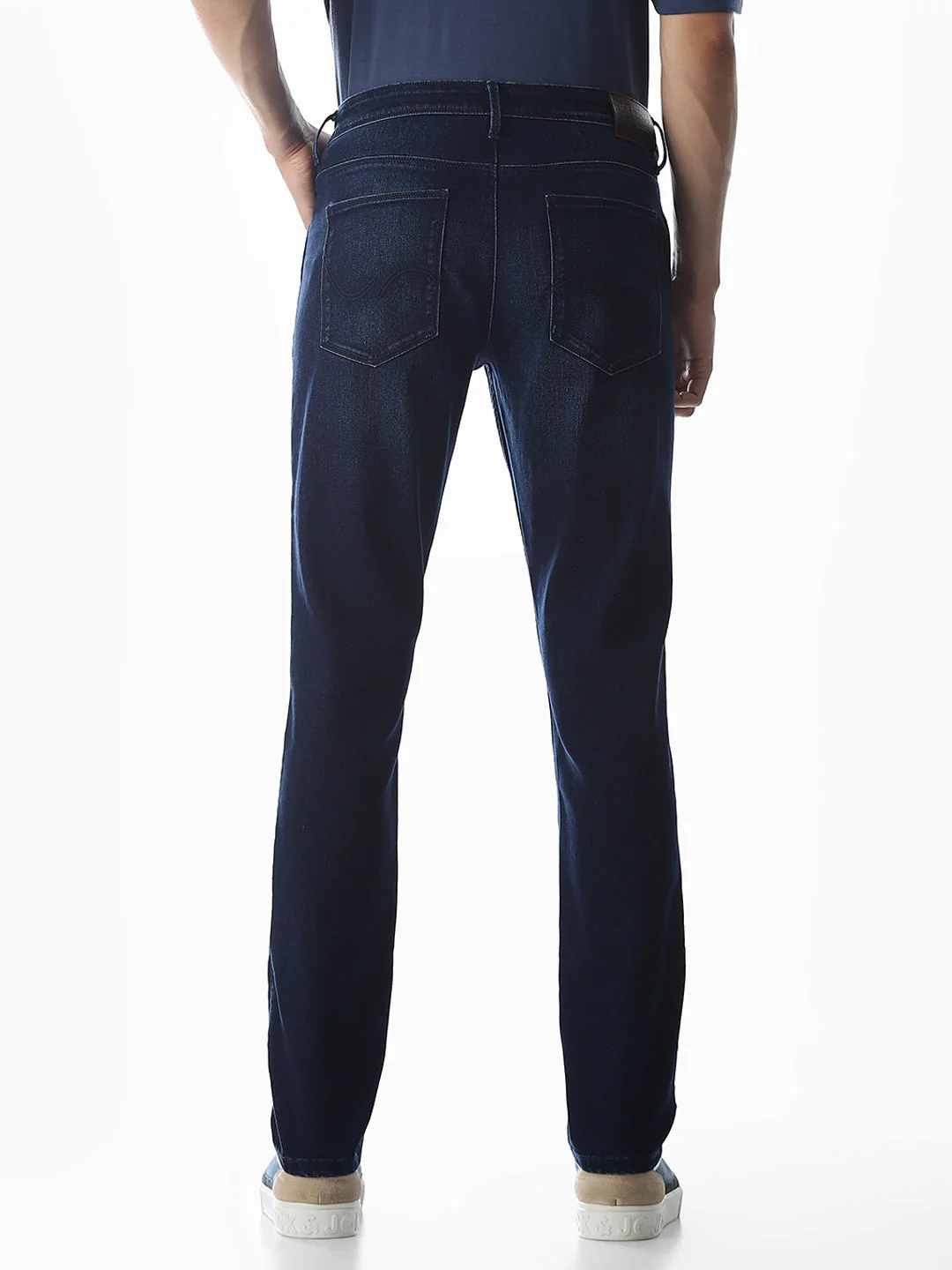 Washed Glenn Slim Fit Jeans - Dark Blue - Image 3
