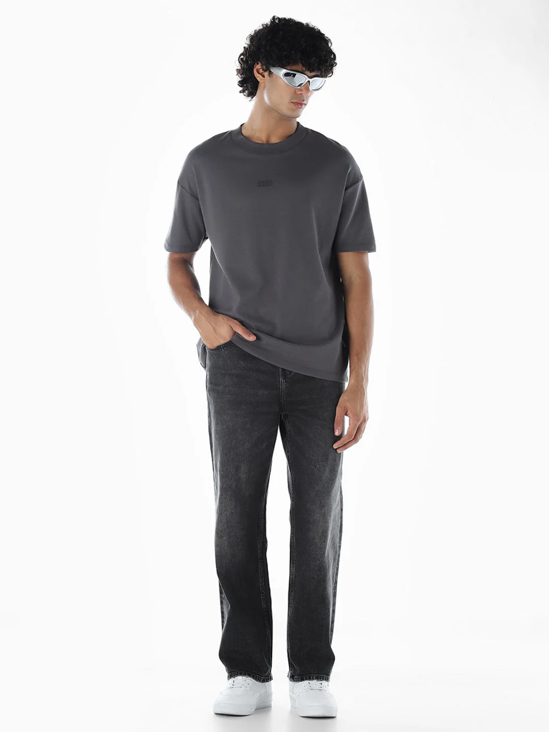 Dark Grey High Rise Dario Loose Fit Jeans - Image 6