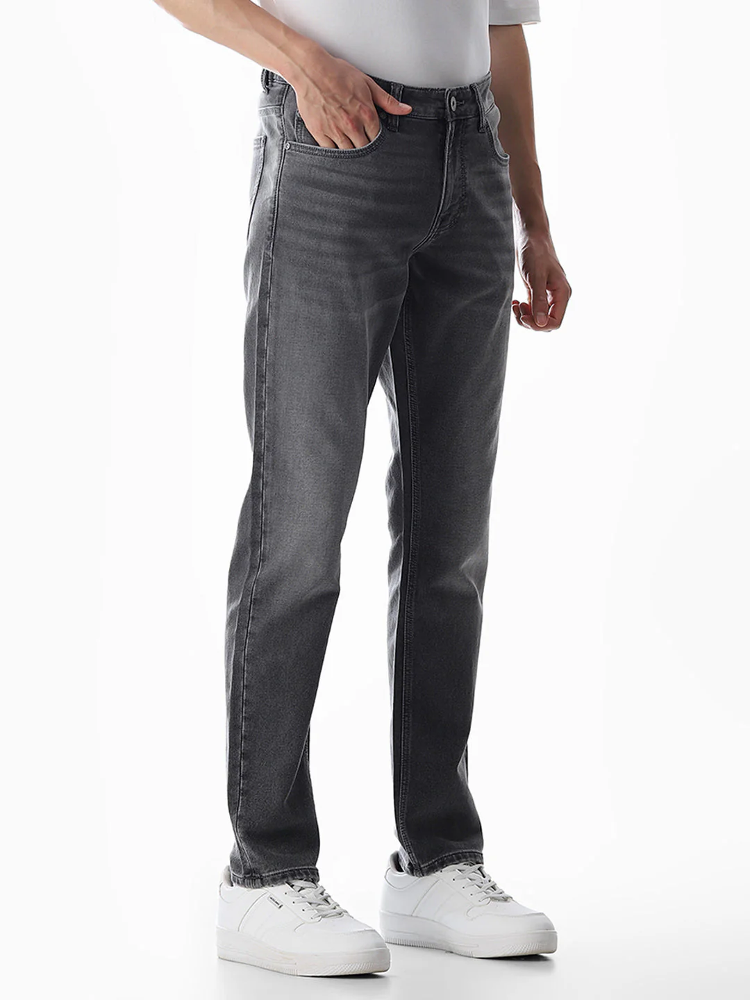 Grey 5 Pocket Glenn Slim Fit Jeans - Image 2