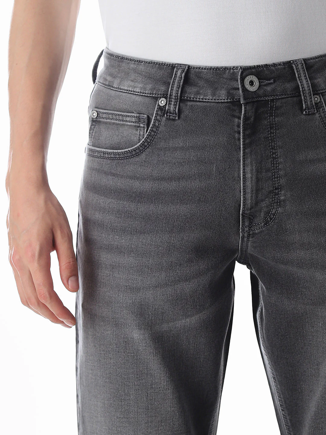 Grey 5 Pocket Glenn Slim Fit Jeans - Image 4