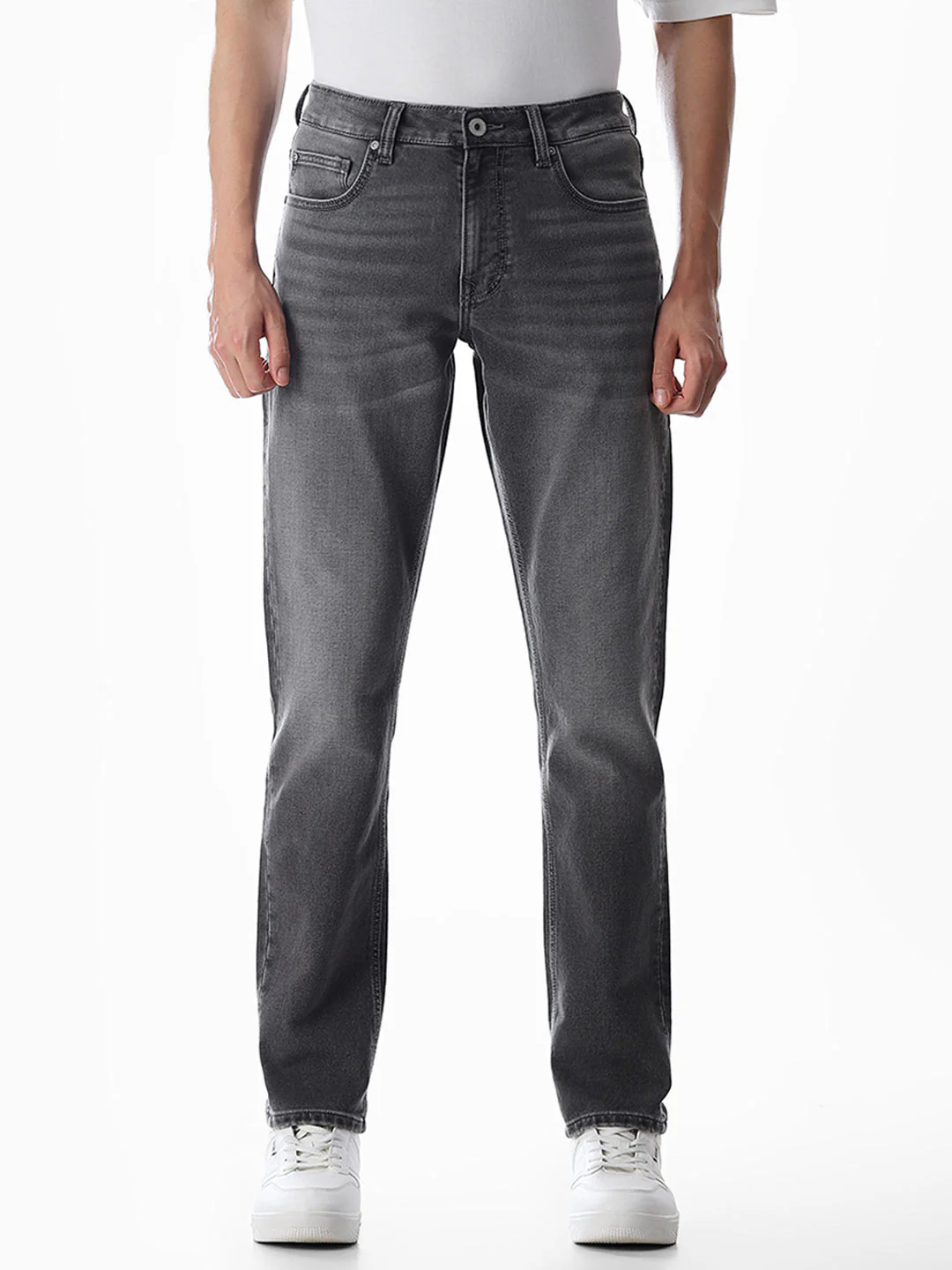 Grey 5 Pocket Glenn Slim Fit Jeans - Image 8